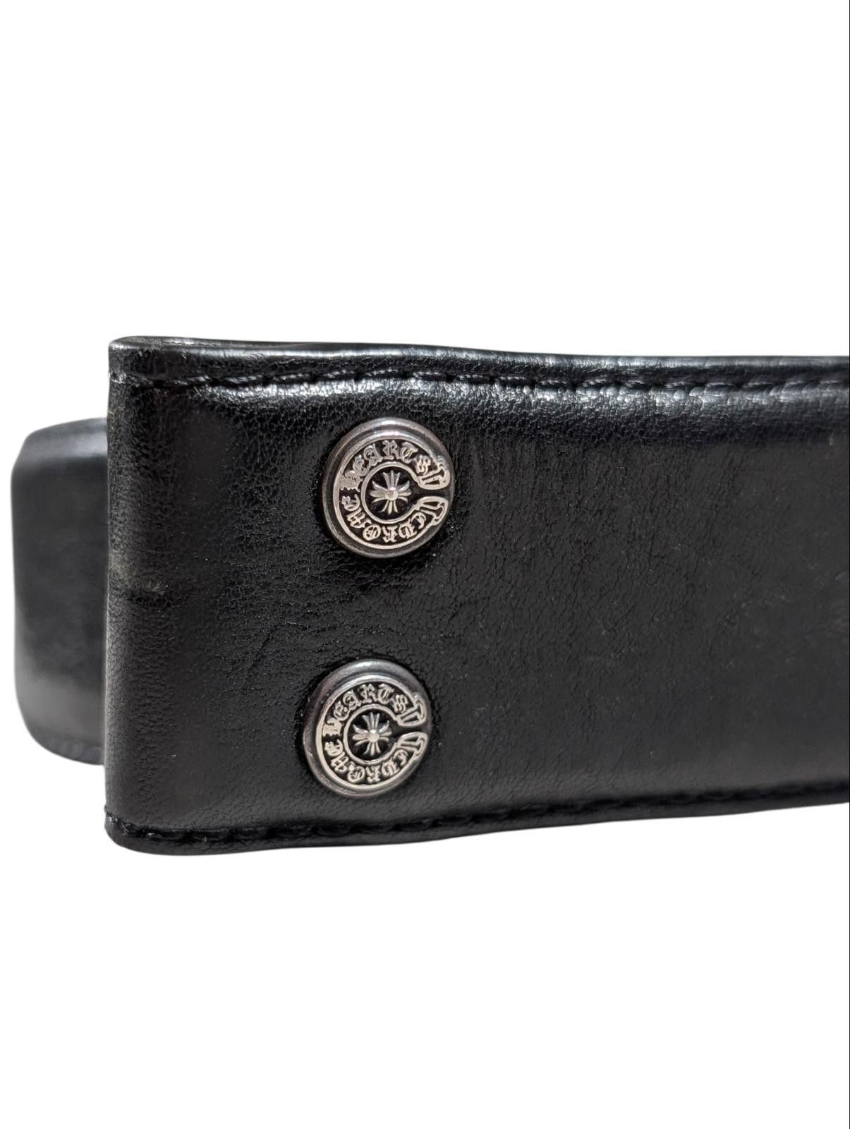 Chrome Hearts Black Leather Belt Strap Size 32 - 3 Thumbnail