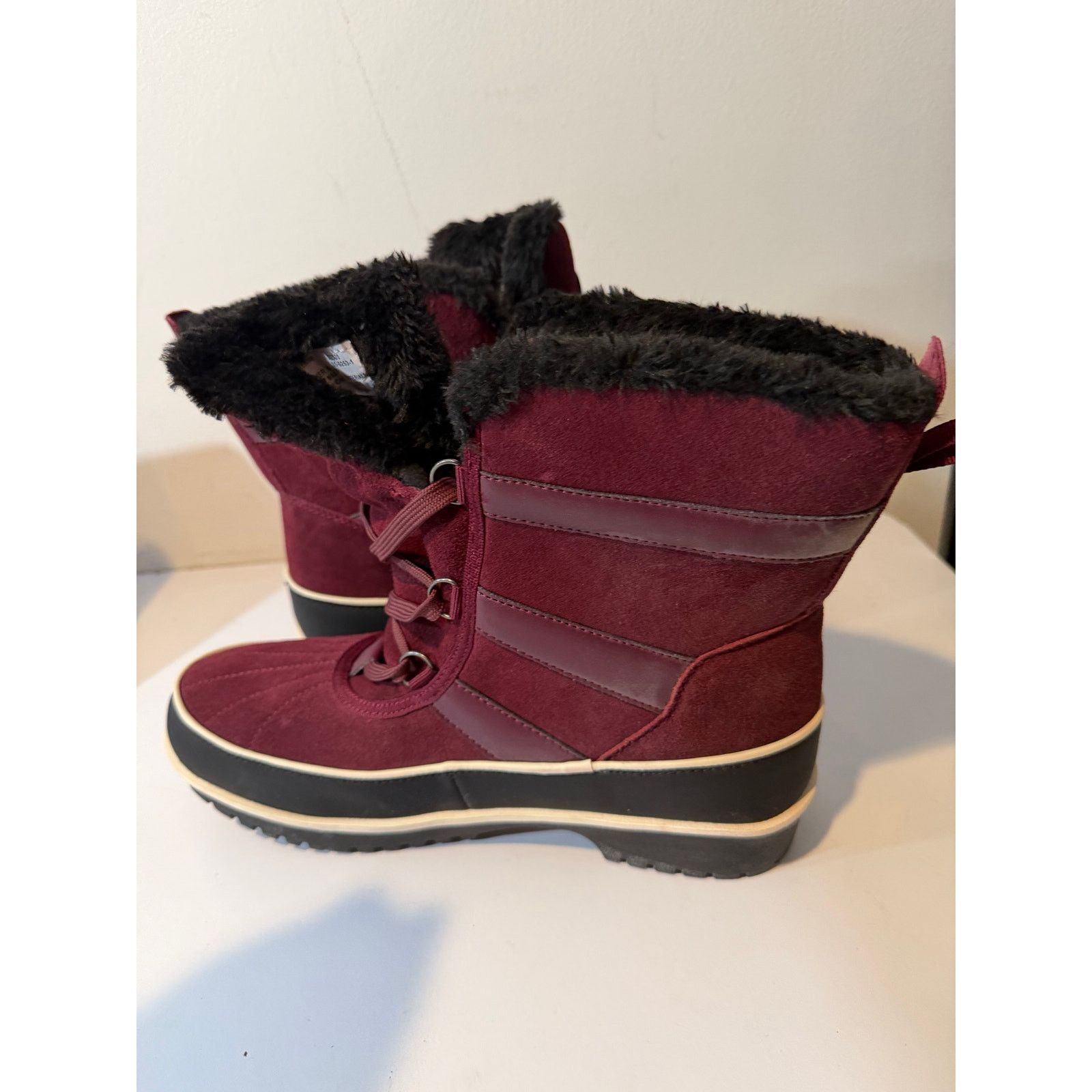 Other Comfortview Winter black & red Plaid Leather Boots Sz 12M Size US 12 / IT 42 - 3 Thumbnail