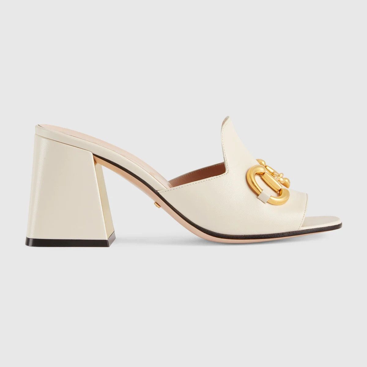 Gucci o1s1wg110225 Slide Sandals With Horsebit in White Size US 6.5 / IT 36.5 - 1 Thumbnail