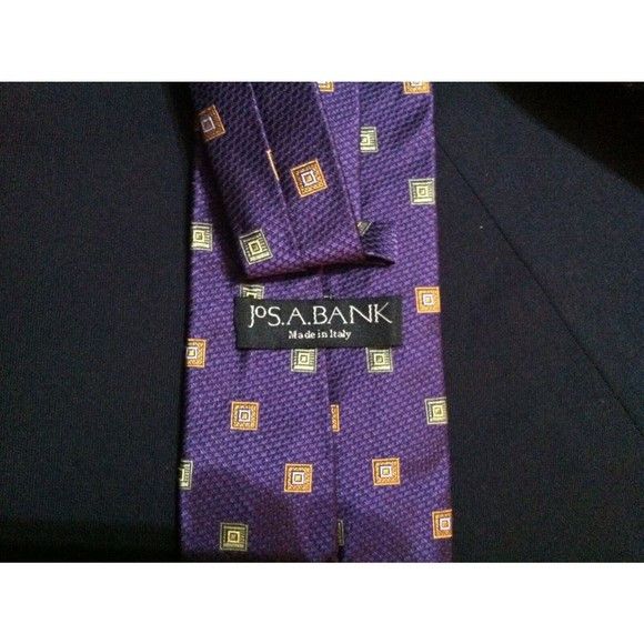 Jos. A. Bank JOS.A.BANK MENS NEW PURPLE 100%SILK TIE WIDTH: 3 1/2" Size ONE SIZE - 3 Thumbnail