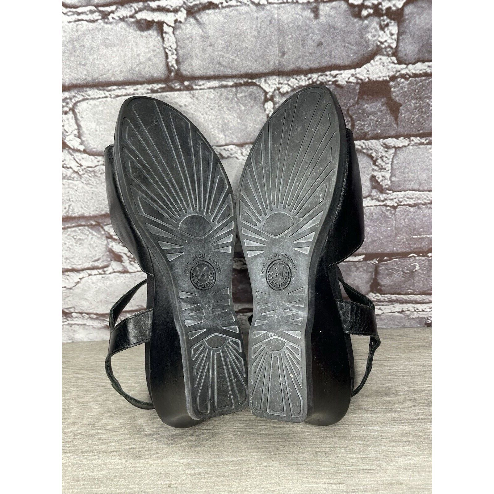 Mephisto Mephisto Black Leather Ankle Strap Causal Wedge Sandals Wome Size US 9.5 / IT 39.5 - 6 Thumbnail