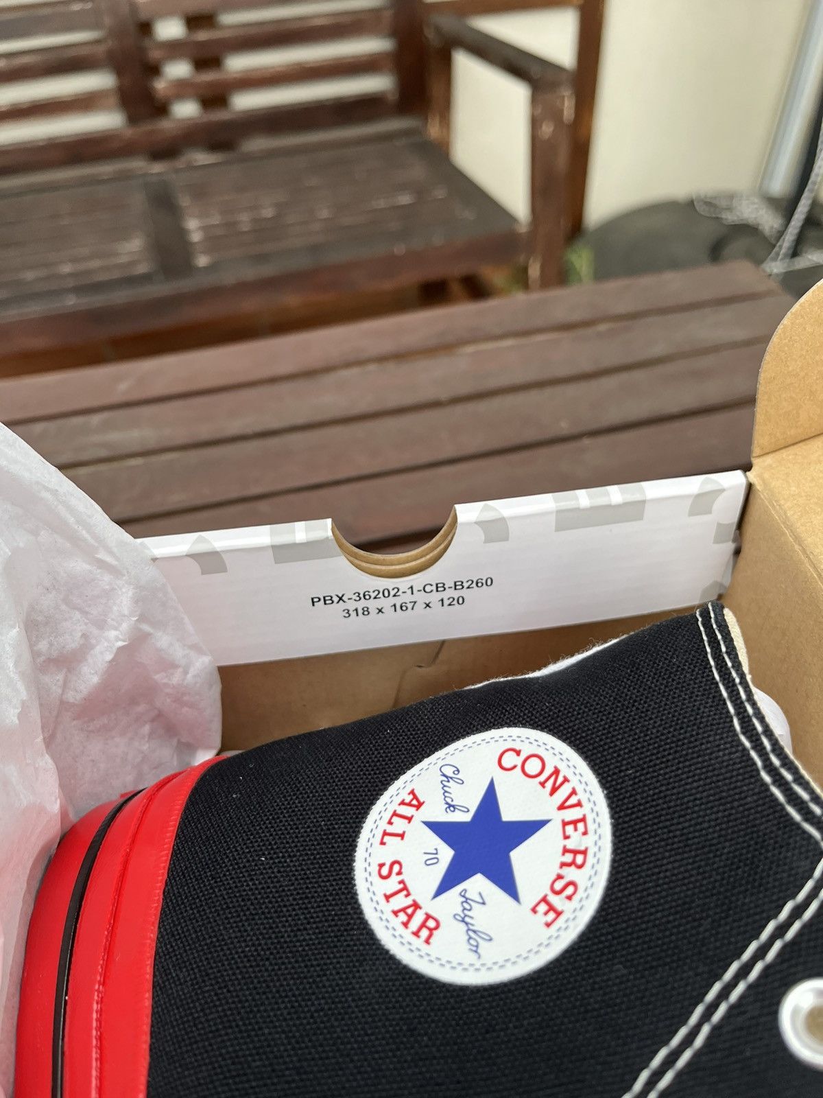 Comme des Garcons × Converse Converse X Comme Des Garçons Chuck 70 High Top Red Sole Size US 9.5 / EU 42-43 - 13 Thumbnail