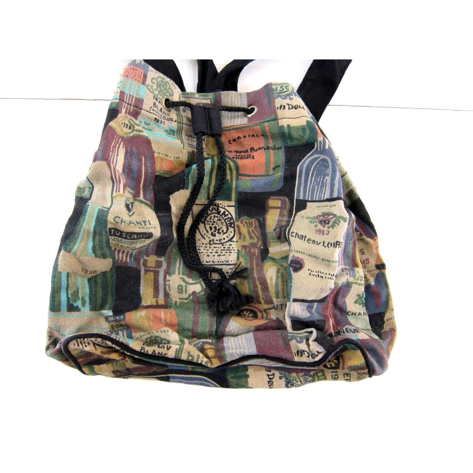 Vintage Vintage Cotton Canvas Backpack Bag Unbranded Unisex Adults Black 13.5" depth 16" width Italy Cotton Blend Vintage Bag Backpack Size ONE SIZE - 8 Thumbnail