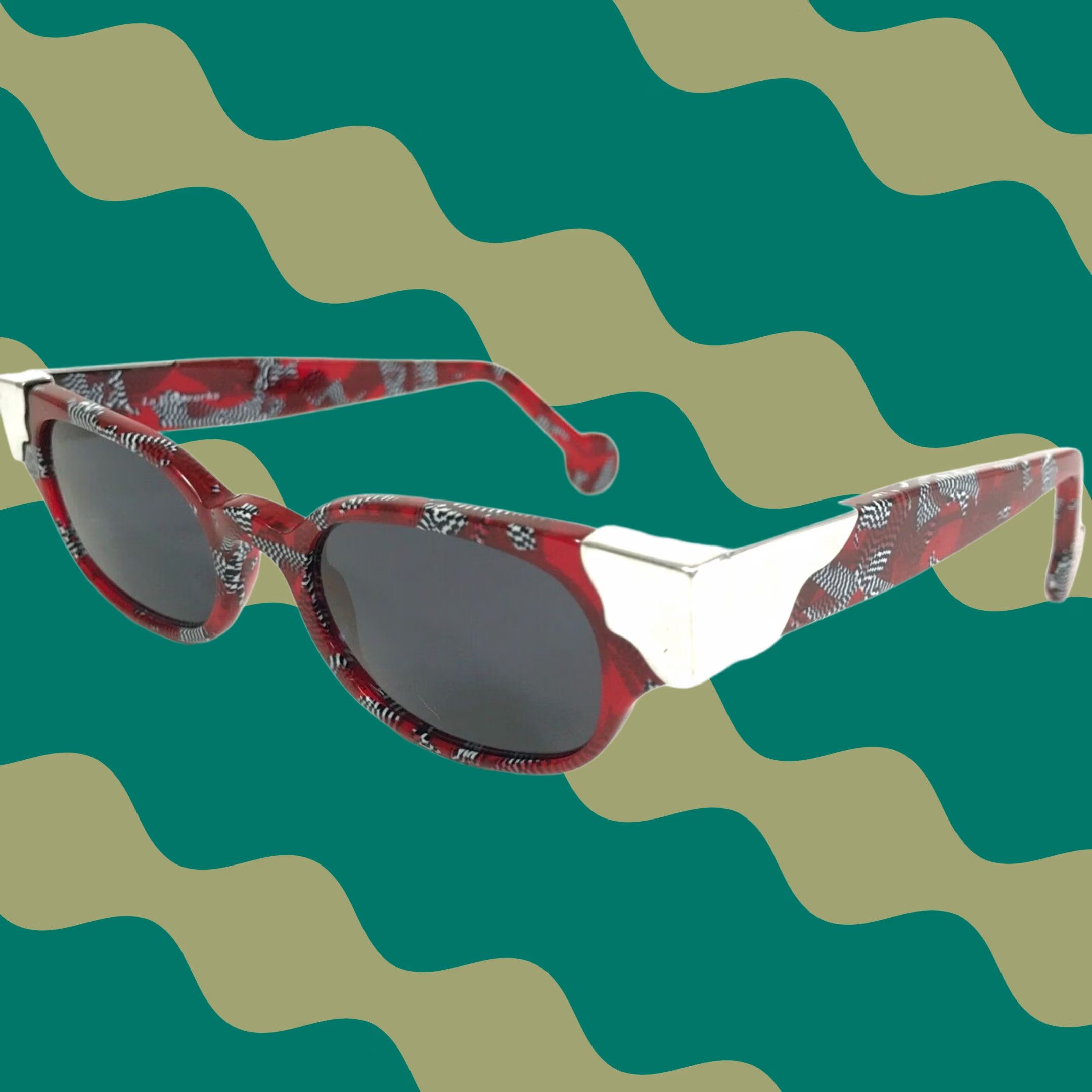 VINTAGE l.a.Eyeworks Sunglasses RIO 760 500 Clear Red Silver 