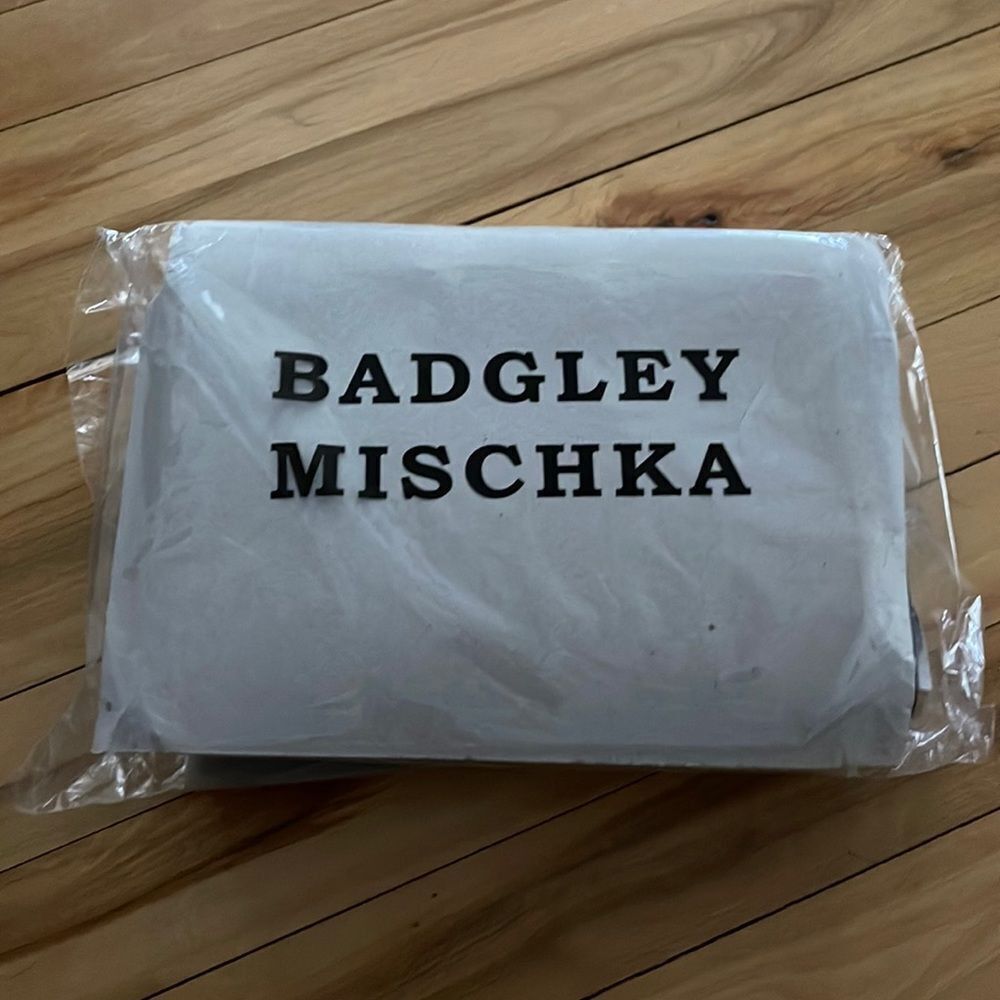 Badgley Mischka BADGLEY MISCHKA Tiny Silver Stud Embellished Microsuede Cro Size ONE SIZE - 5 Thumbnail