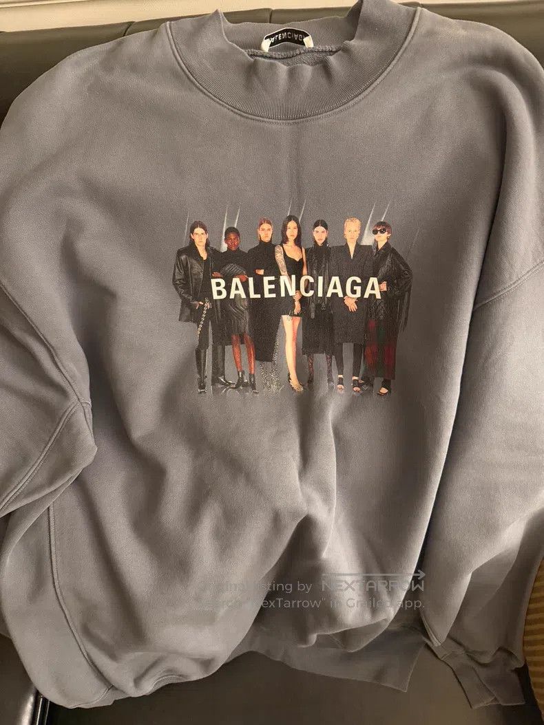 Balenciaga Balenciaga Gray Blue Hoodie L Size Size US L / EU 52-54 / 3 - 1 Thumbnail
