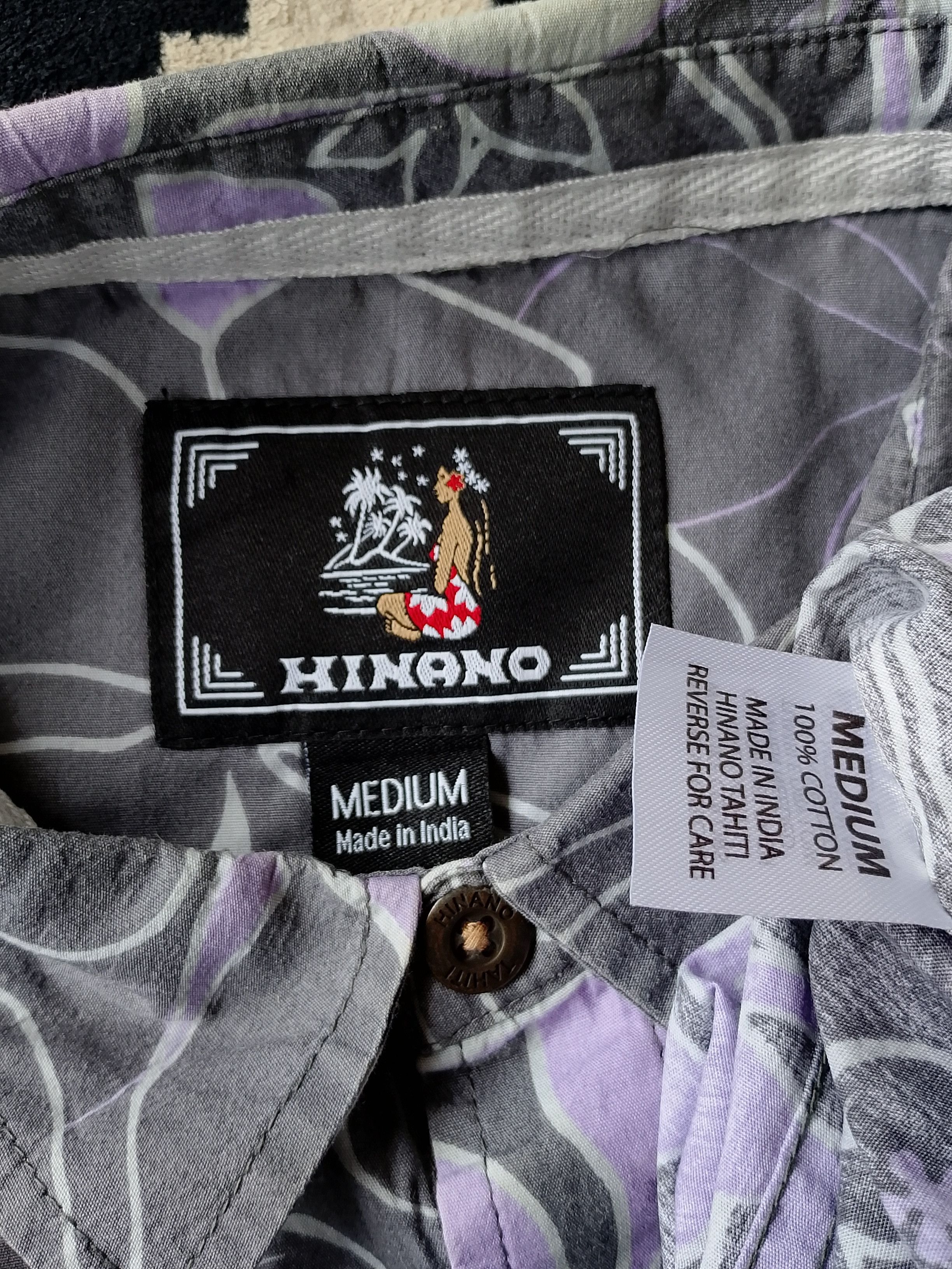 Vintage Hinano Tahiti Muted Lavender Archive Hawaiian Shirt Size US M / EU 48-50 / 2 - 6 Thumbnail