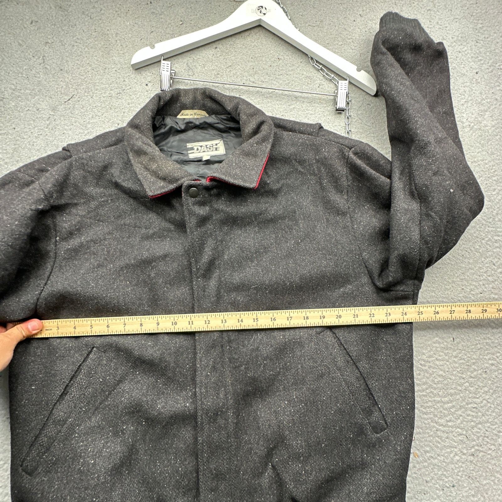 Other Vintage Dash Pure Wool Bomber Jacket Mens 44 Large Gray Size US L / EU 52-54 / 3 - 5 Thumbnail