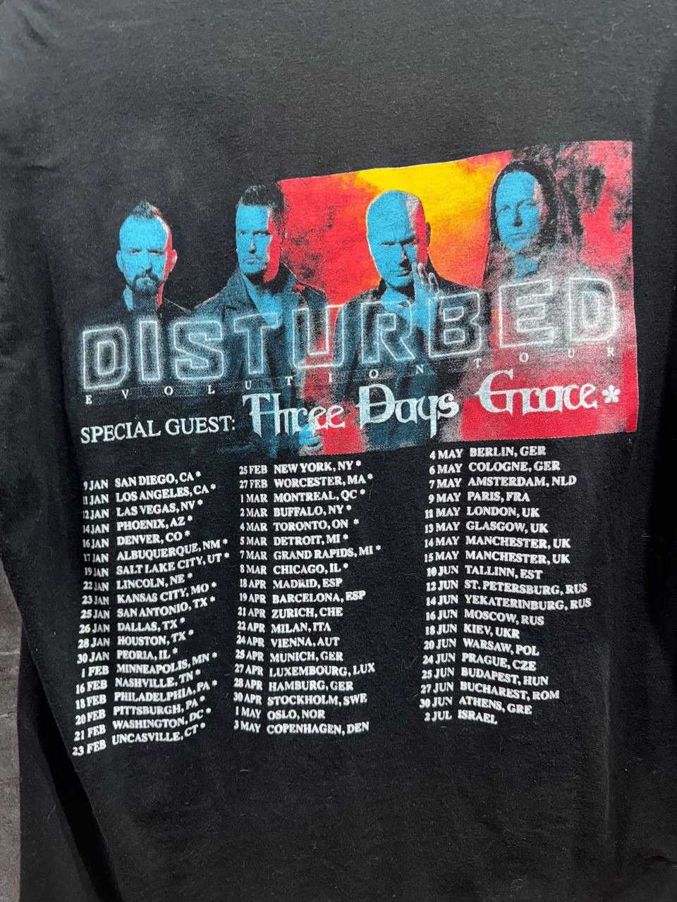Band Tees Disturbed Black Evolution Concert Tour Band Rock Metal Size US M / EU 48-50 / 2 - 11 Thumbnail