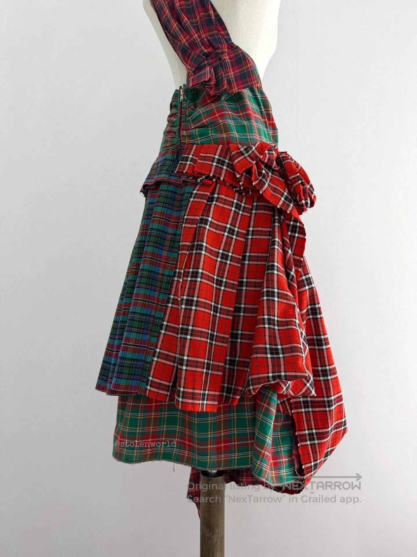 Comme des Garcons comme des garcons plaid draped skirt. Size 22" - 4 Thumbnail