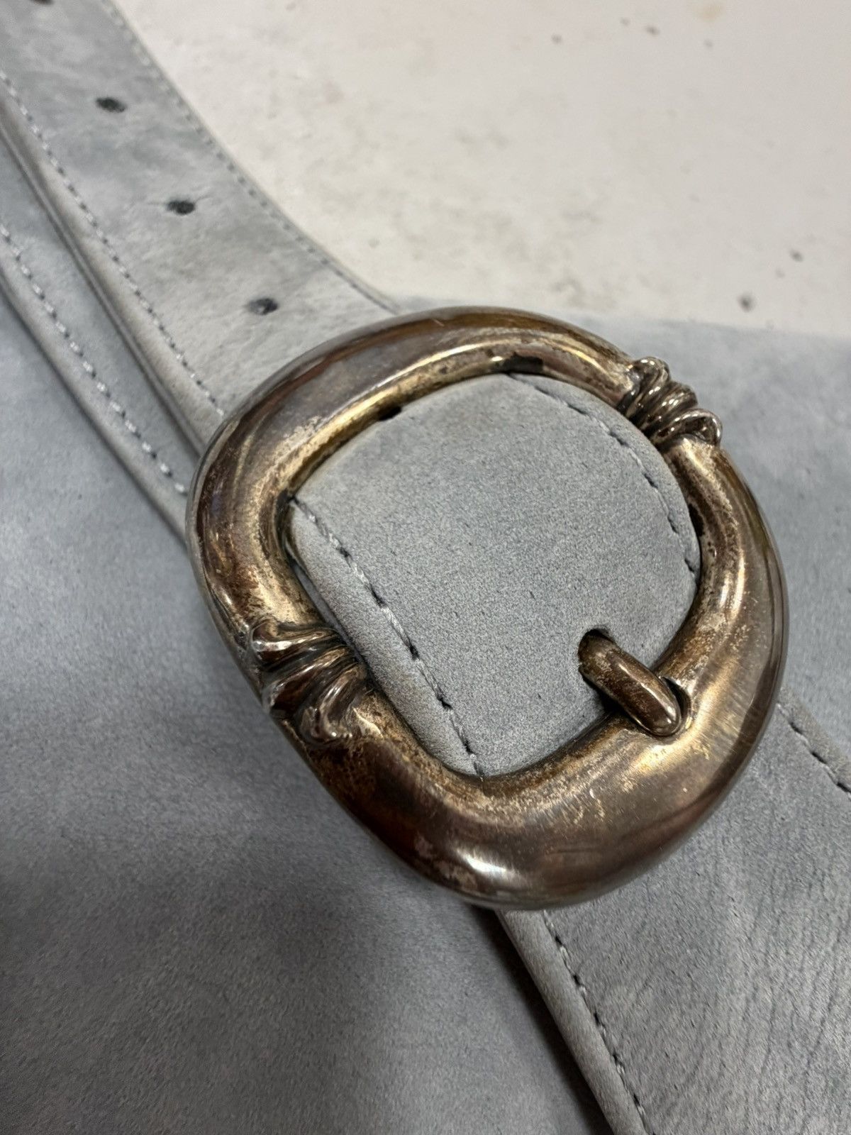 Chrome Hearts Chrome Hearts XL Filigree Suede Mail Messenger Side Bag Grey Size ONE SIZE - 8 Thumbnail