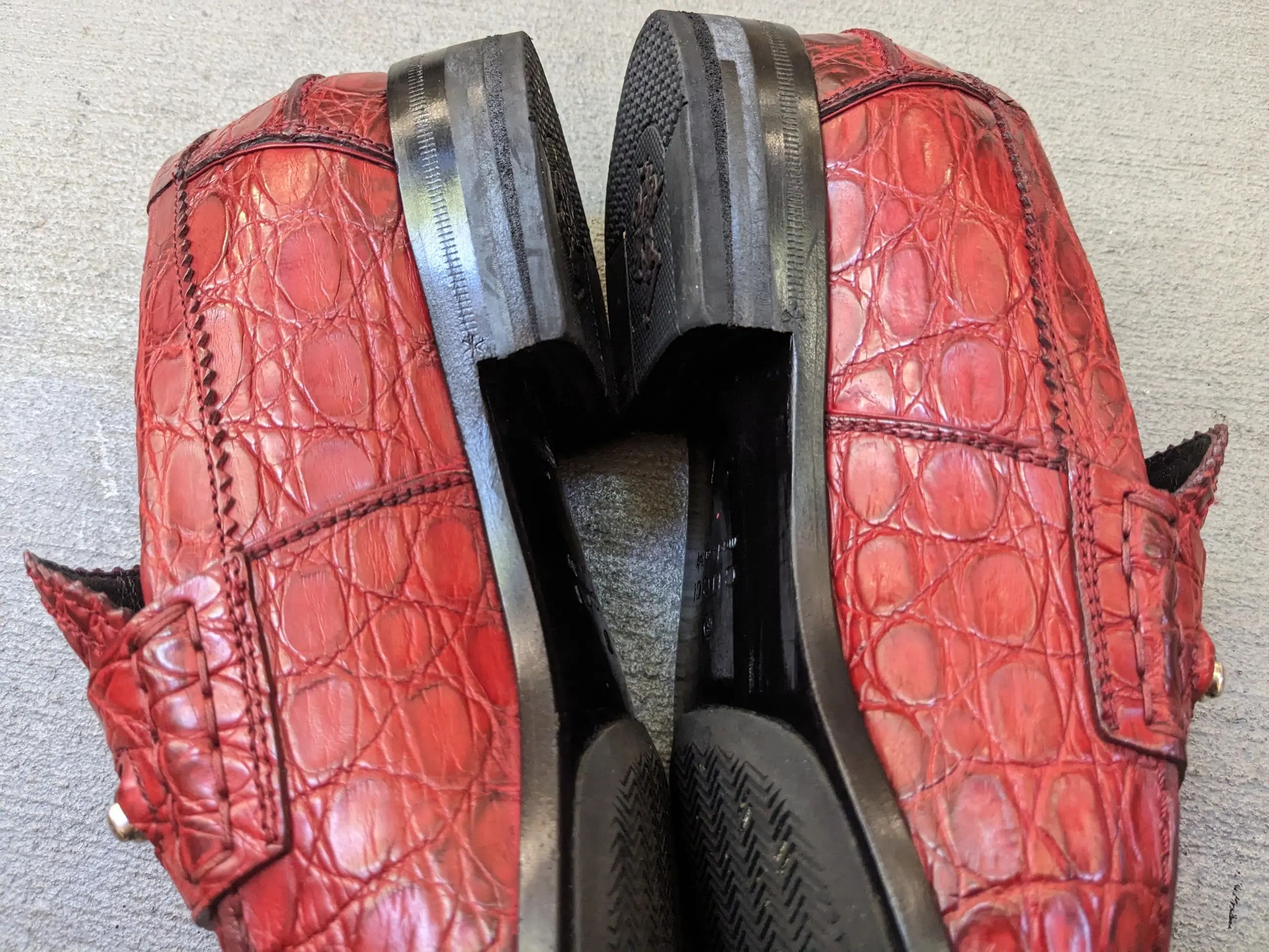 Gucci Gucci Horsebit Loafers Red Crocodile 7.5 Snaffle Bit Exotic Size US 7.5 / EU 40-41 - 9 Thumbnail