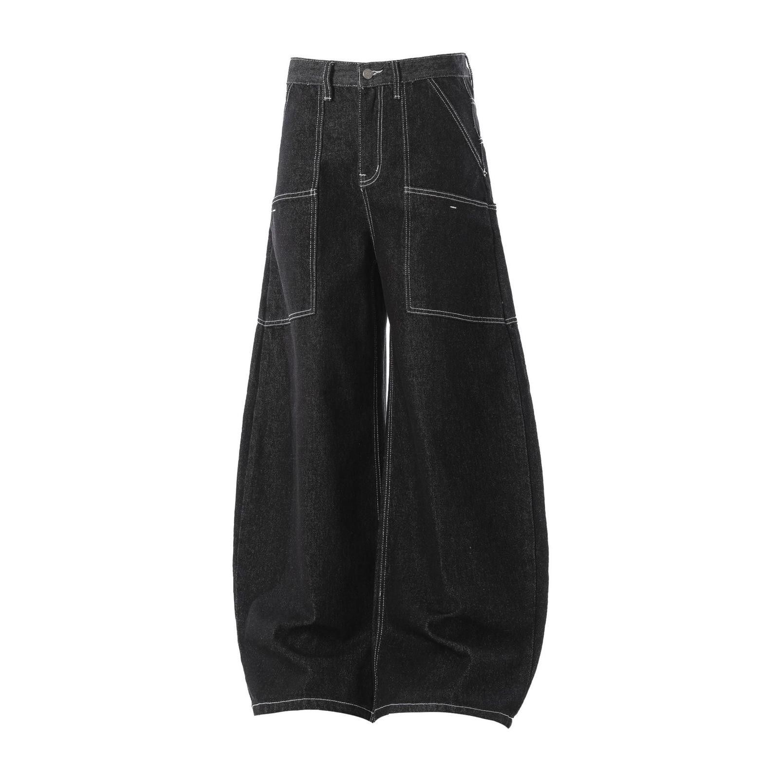 Japanese Brand Black Wide Leg Denim Jeans, Baggy Loose Fit Jeans Size US 30 / EU 46 - 2 Thumbnail