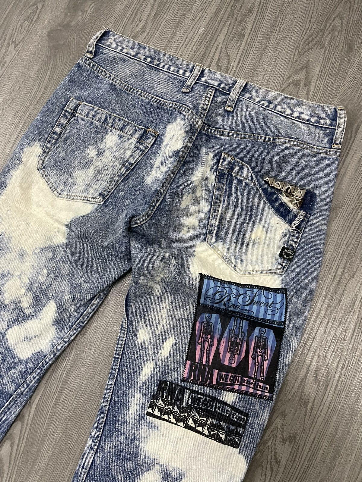 Japanese Brand RNA studded Rip distressed denim Size US 30 / EU 46 - 6 Thumbnail