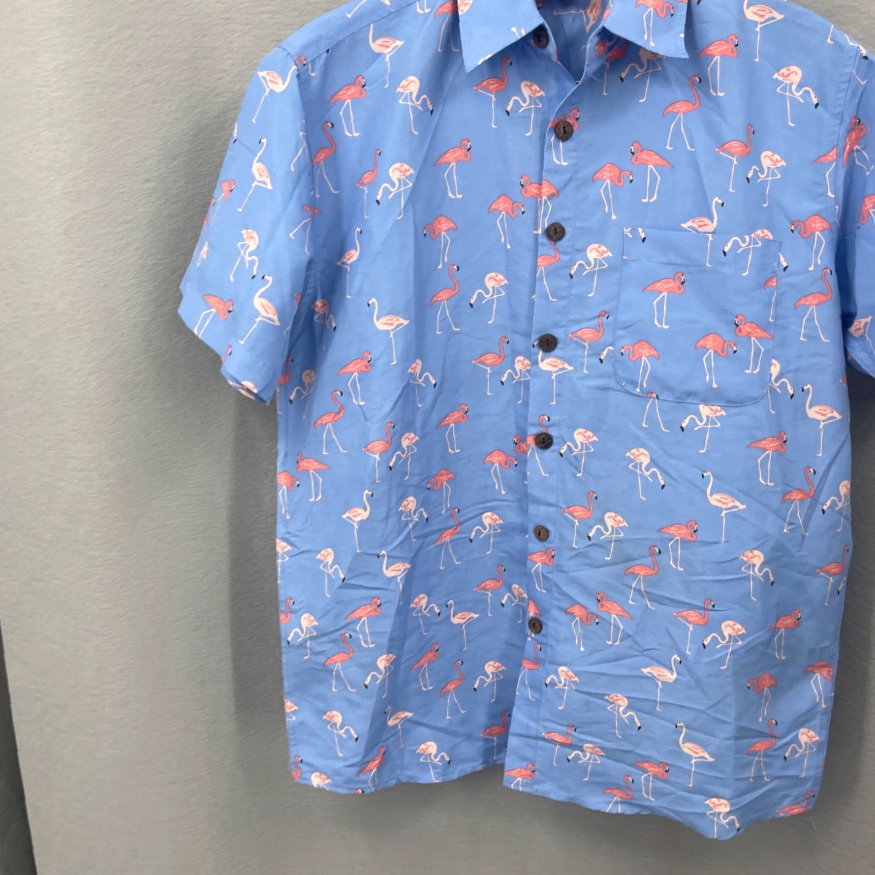 Vintage Lowes Hawaiian Camp Shirt Men S Button Down Flamingo Aop Preppy Vacation Dad Size US S / EU 44-46 / 1 - 2 Thumbnail