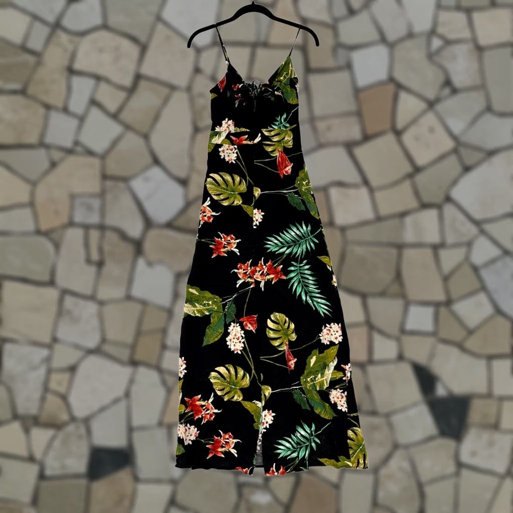 Vintage Soprano Maxi Dress with Shorts Black Tropical Floral Print Womens S Size 28" / US 6 / IT 42 - 1 Thumbnail