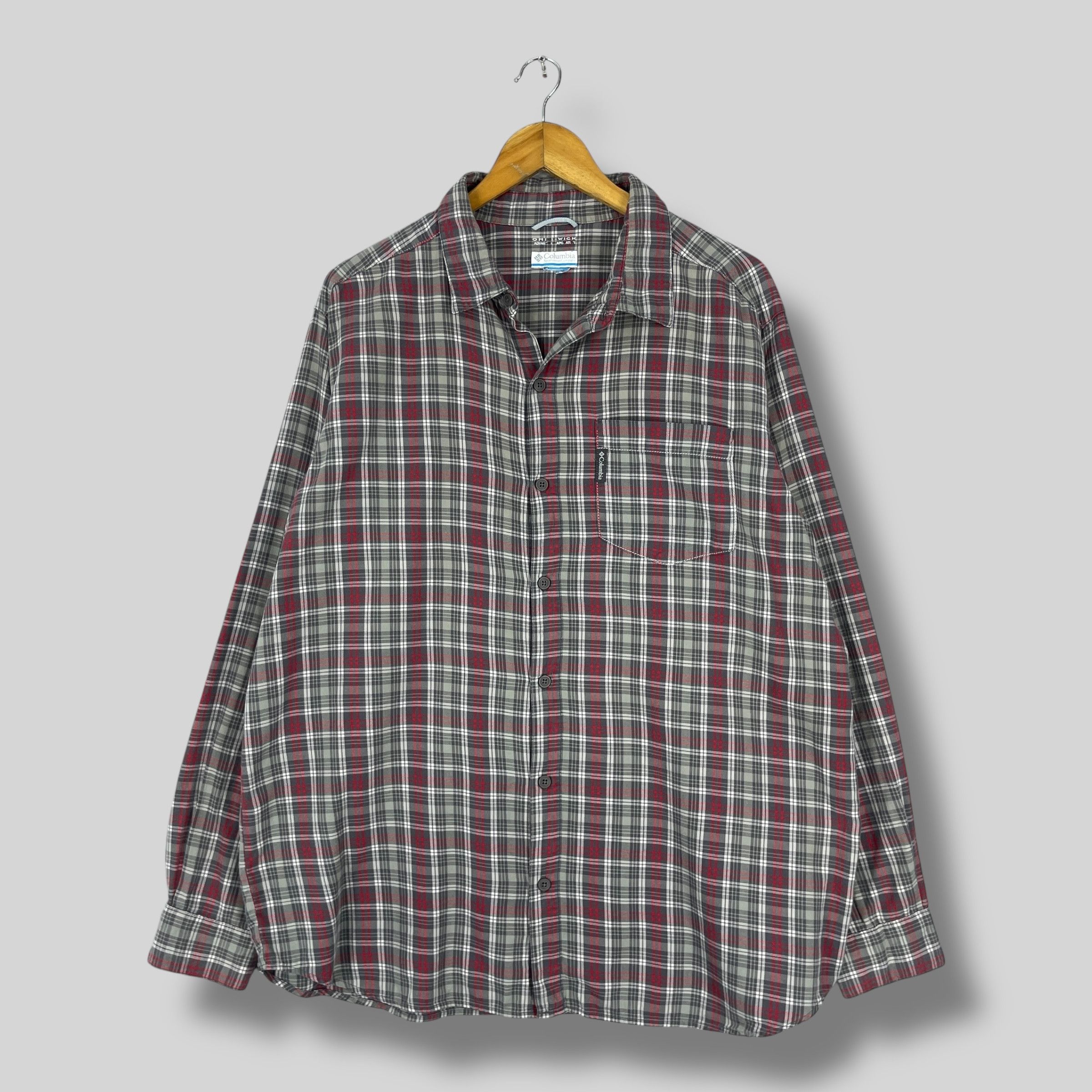 Columbia COLUMBIA Omni-Wick Checkered Gray/Red Flannel Size US XL / EU 56 / 4 - 1 Thumbnail