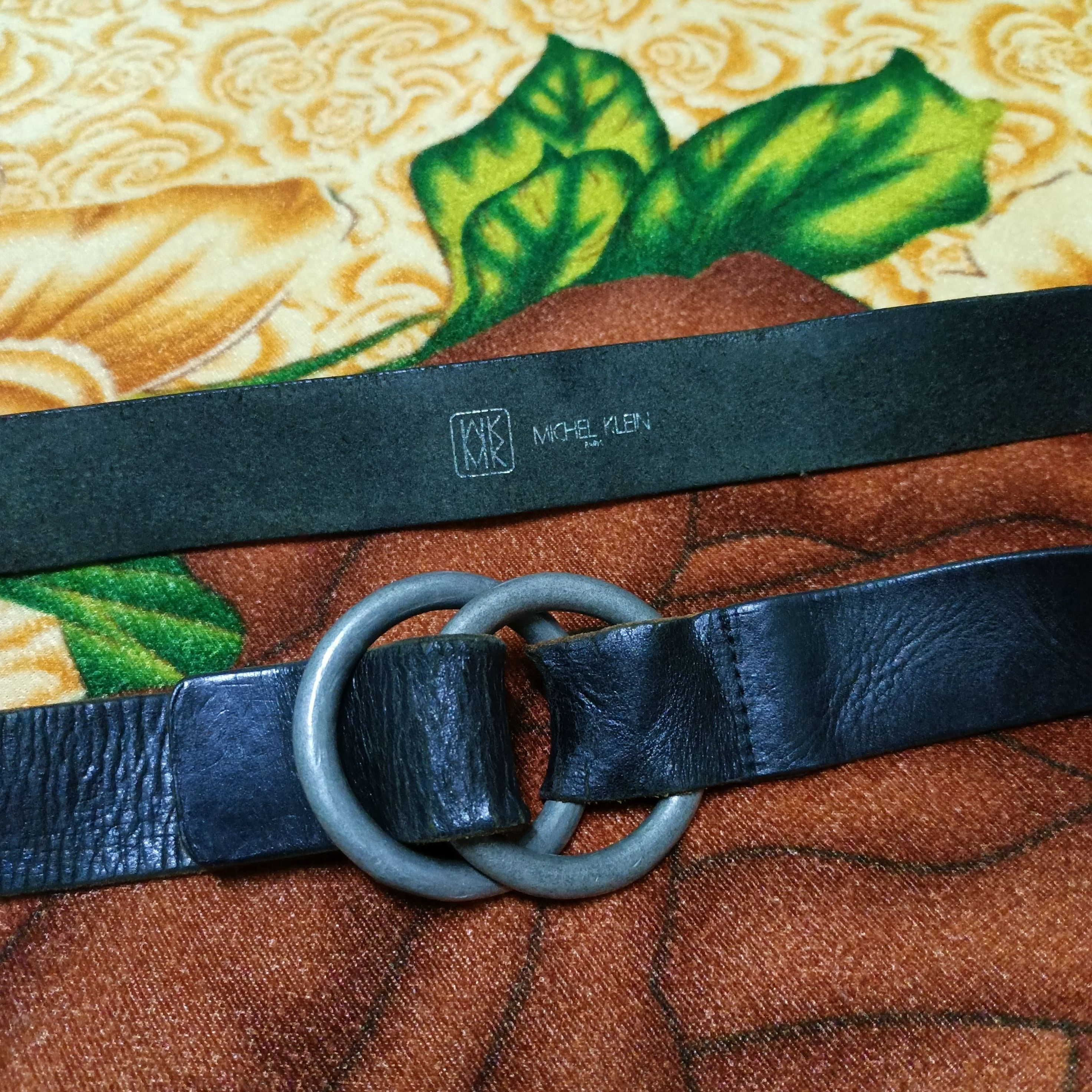 Michel Klein MICHEL KLEIN Paris Leather Black Belt Size ONE SIZE - 6 Thumbnail
