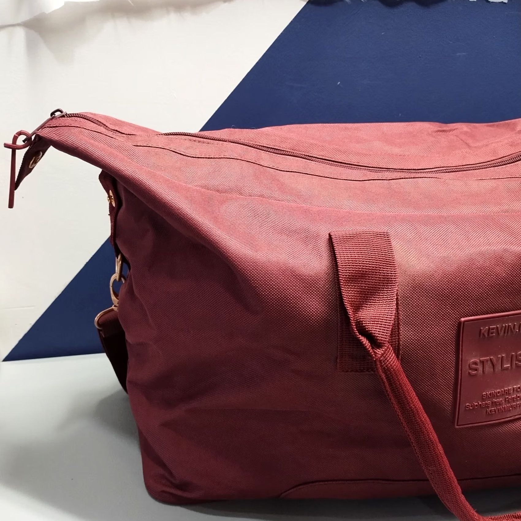 Vintage Kevin Murphy Stylist Duffle Bag Womens Burgundy Canvas Dual Top Handle KMuc2046 Size L / US 10 / IT 46 - 3 Thumbnail