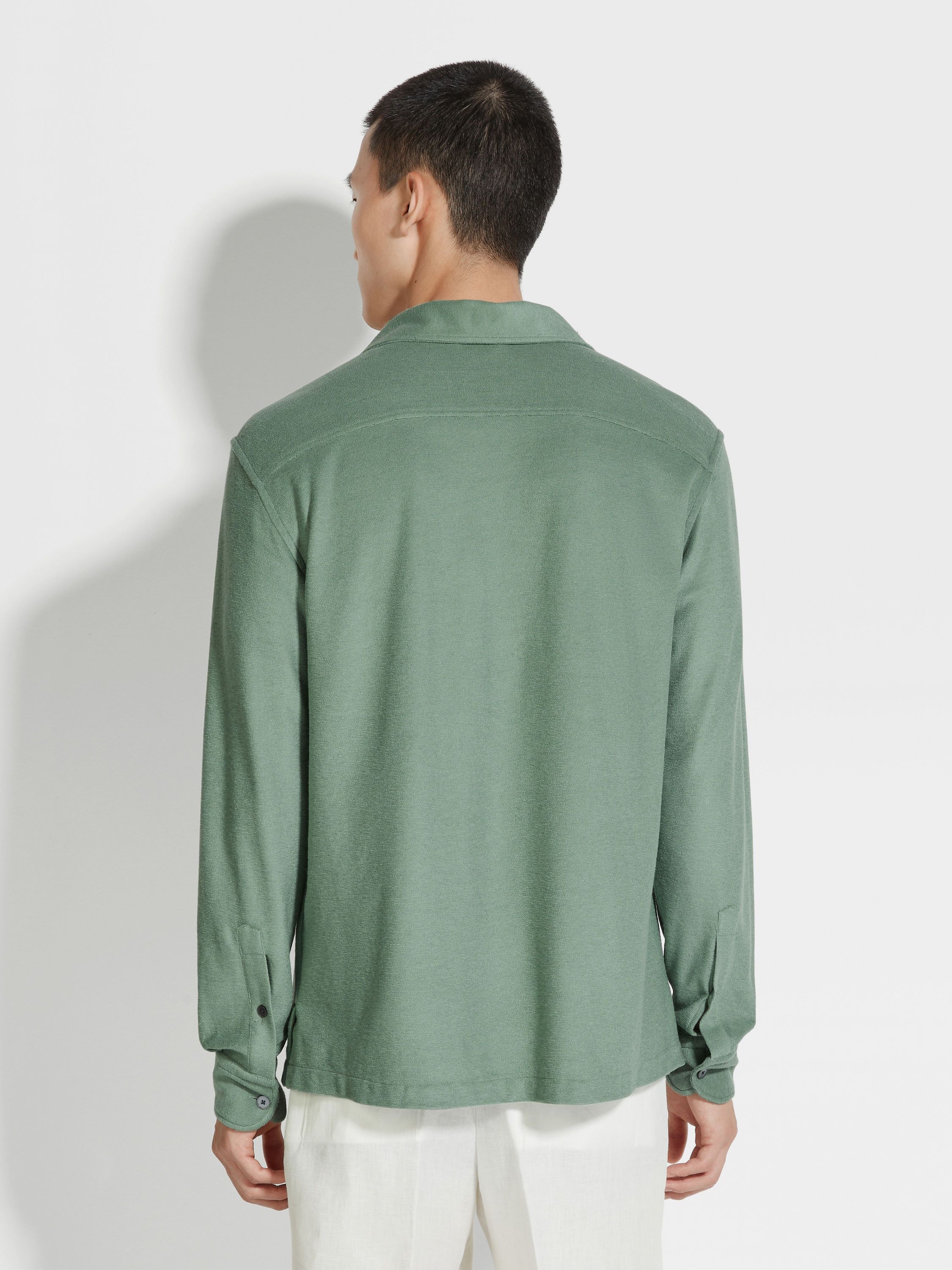 Ermenegildo Zegna o1s1rm0325 RUDX47A7 Shirt in Green Size US M / EU 48-50 / 2 - 3 Thumbnail