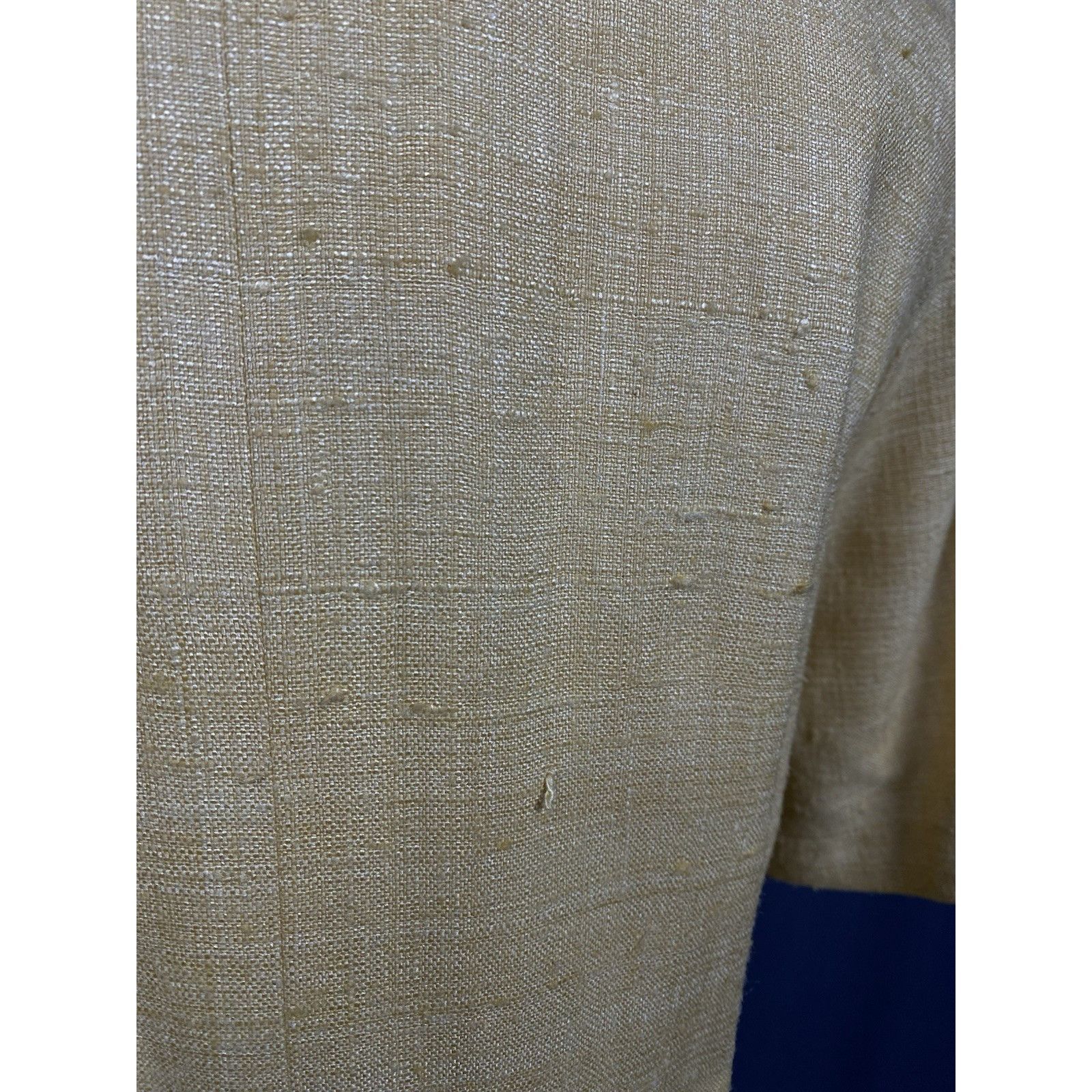 Yves Saint Laurent YSL Variation Women's Yellow Silk Short Sleeve Blazer Jacket Size L / US 10 / IT 46 - 9 Thumbnail