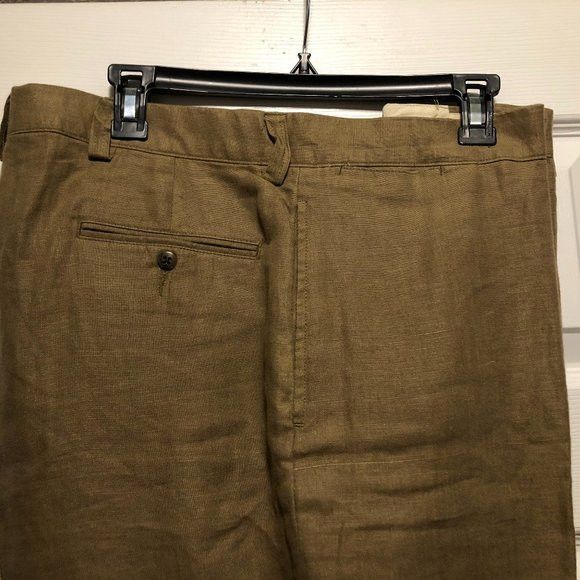 image of Polo Ralph Laurent Men's 100%linen Casual Pants Size: 38/30 in Light Brown