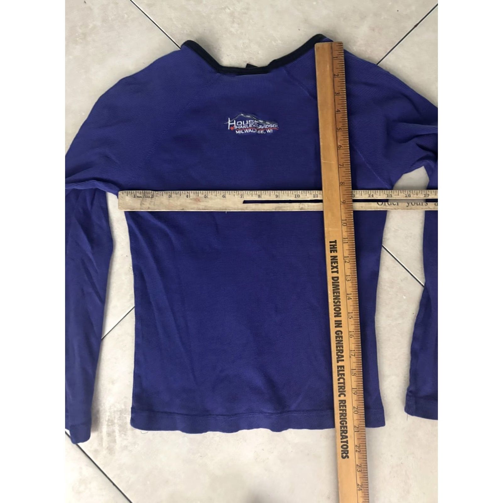 Harley Davidson Harley-Davidson Shirt Womens Small Purple Embroidered Long Sleeve Henley Waffle Knit Raglan Thermal Tests/HD Logo Size S / US 4 / IT 40 - 6 Thumbnail