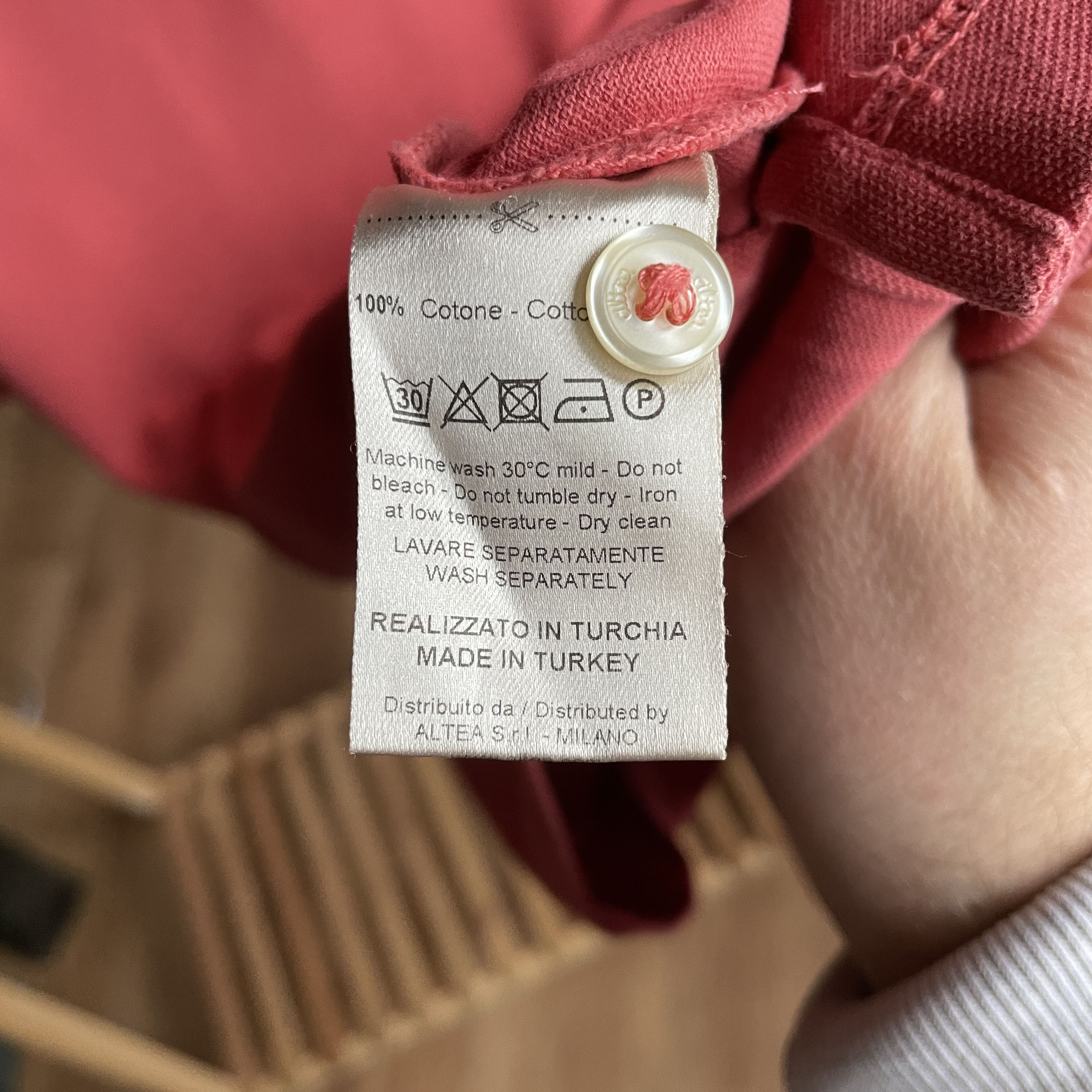 Altea Altea Pink Cotton Garment Dyed Polo T-Shirt Size L Size US L / EU 52-54 / 3 - 7 Thumbnail