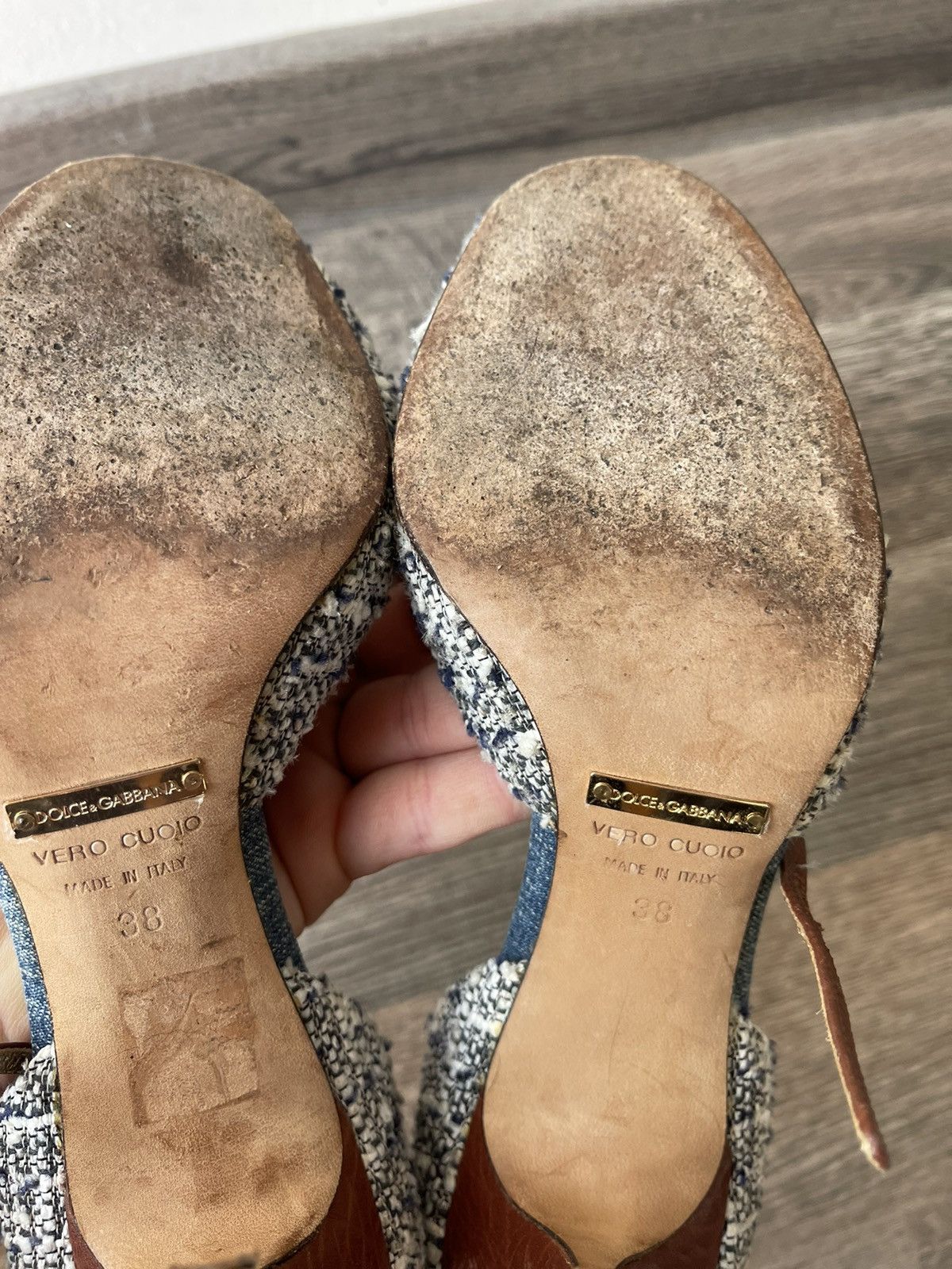 Dolce & Gabbana Dolce & Gabbana Heels Shoes pumps tweed and jeans Size US 8 / IT 38 - 9 Thumbnail
