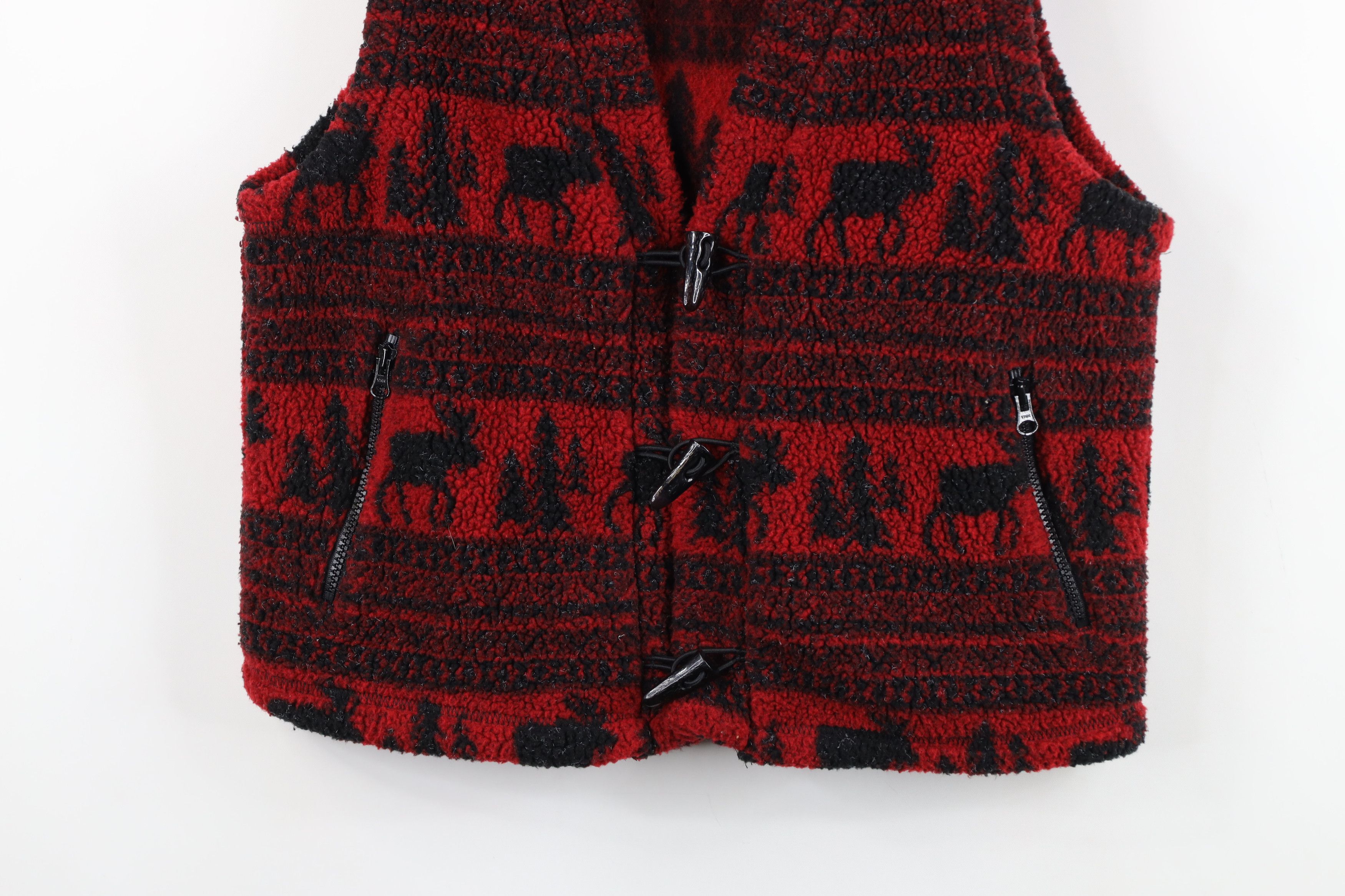 Woolrich Woolen Mills Vintage 90s Woolrich Pile Fleece Horn Button Vest Jacket USA Size L / US 10 / IT 46 - 3 Thumbnail