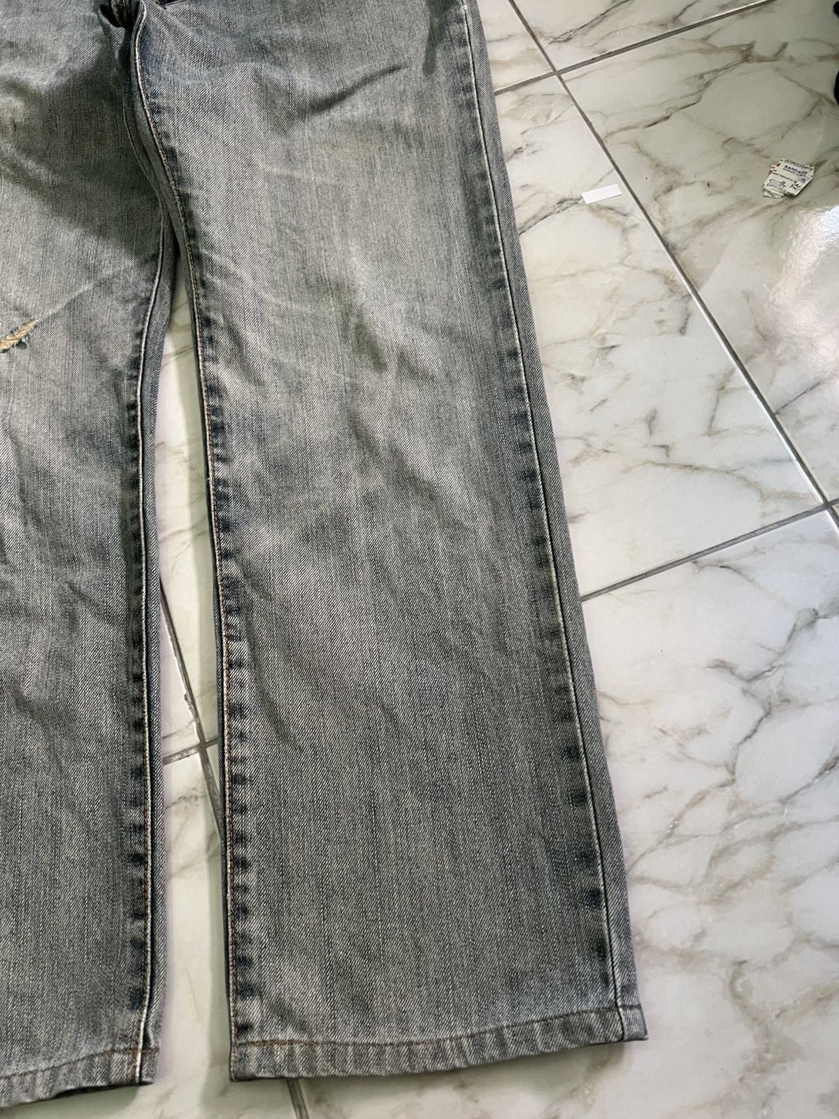 Edwin × If Six Was Nine × Le Grande Bleu (L.G.B.) 💥Baggy💥Vintage Edwin Faded Blue Distress Mud Wash Jean Size US 34 / EU 50 - 4 Thumbnail