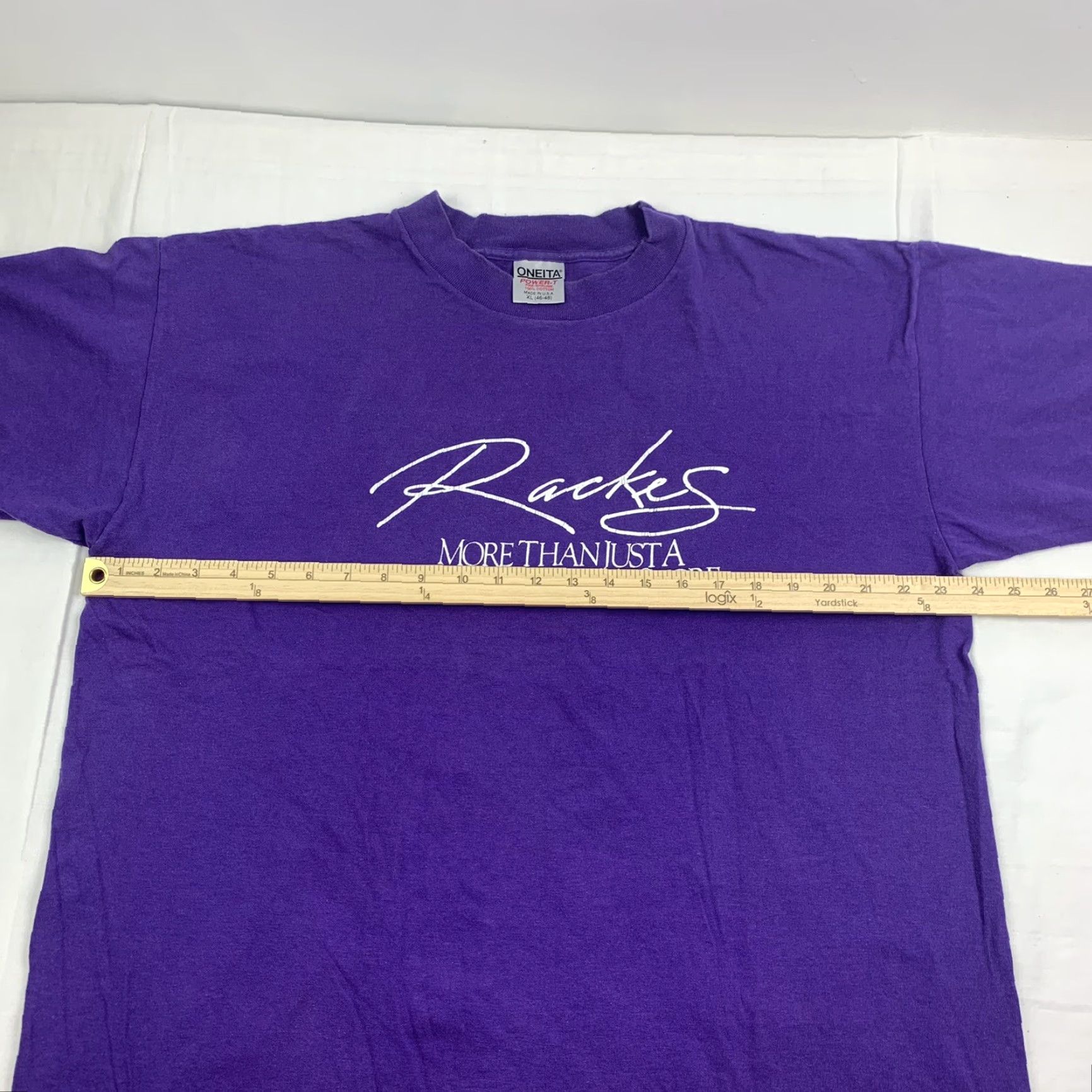 Vintage VINTAGE Oneita Racks Womens Store T Shirt XL Purple 90s Made in USA - Crew Neck Short Sleeve Solid Shirt Womens XL 90s Clothing Size XL / US 12-14 / IT 48-50 - 5 Thumbnail