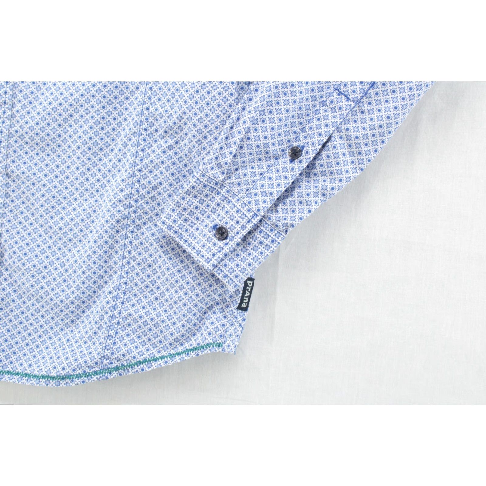 Prana prAna Lukas Slim Button-Up Shirt Mens Small Long Sleeve Geometric Blue Size US S / EU 44-46 / 1 - 3 Thumbnail