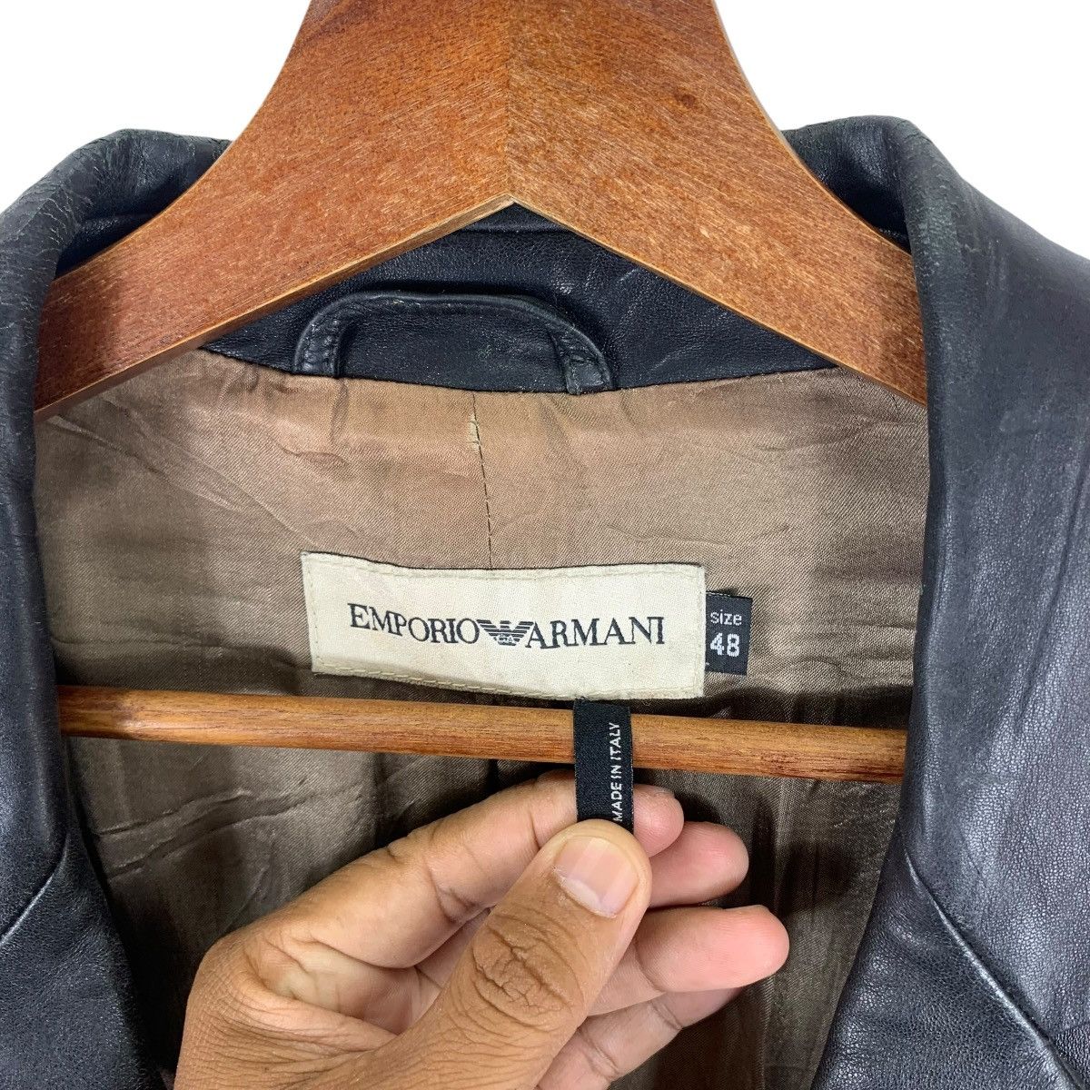 Emporio Armani 🔥🔥EMPORIO ARMANI COLLECTION LEATHER JACKET Size US M / EU 48-50 / 2 - 5 Thumbnail