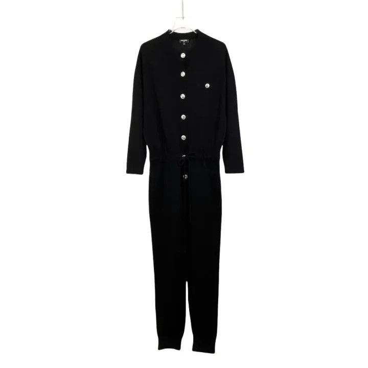 Chanel Chanel Black Classic Knit Jumpsuit for Women 0079 Size 34" / US 12 / IT 48 - 1 Thumbnail