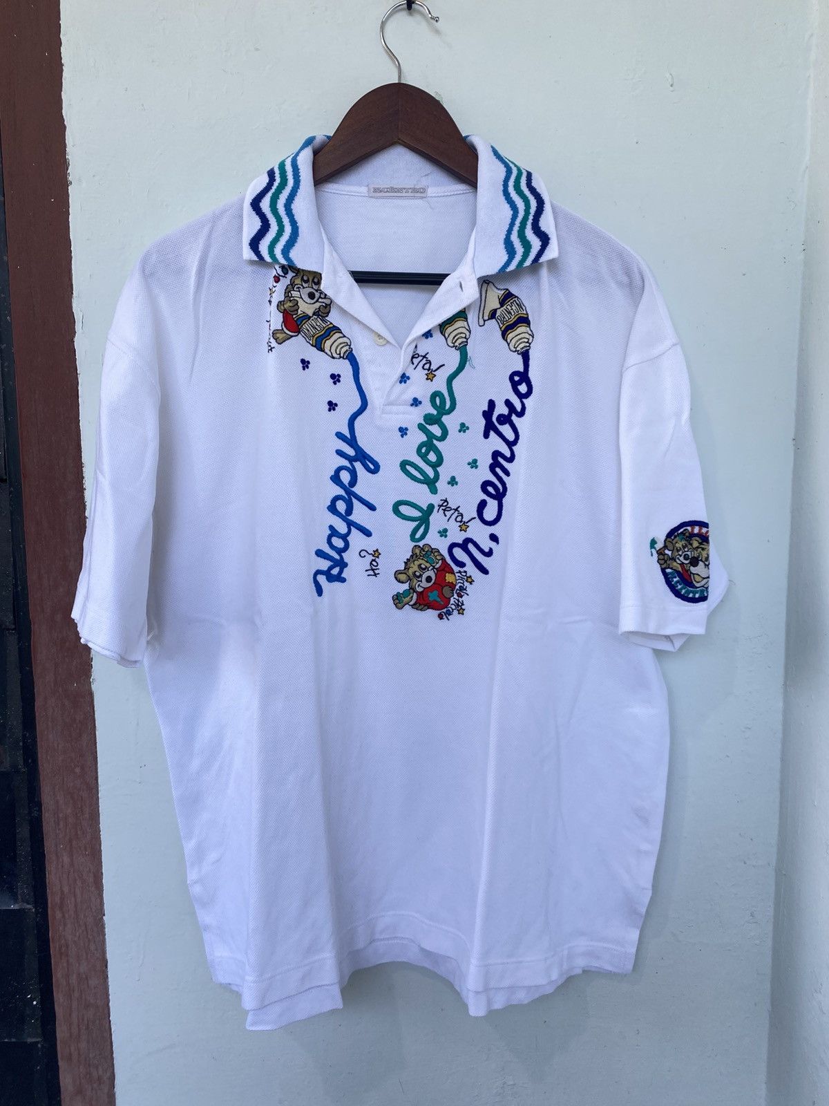 Cartoon Network × Japanese Brand × Vintage Vintage Rare N Centro Embroidered Cartoon Art Polo Shirt Size US L / EU 52-54 / 3 - 1 Thumbnail