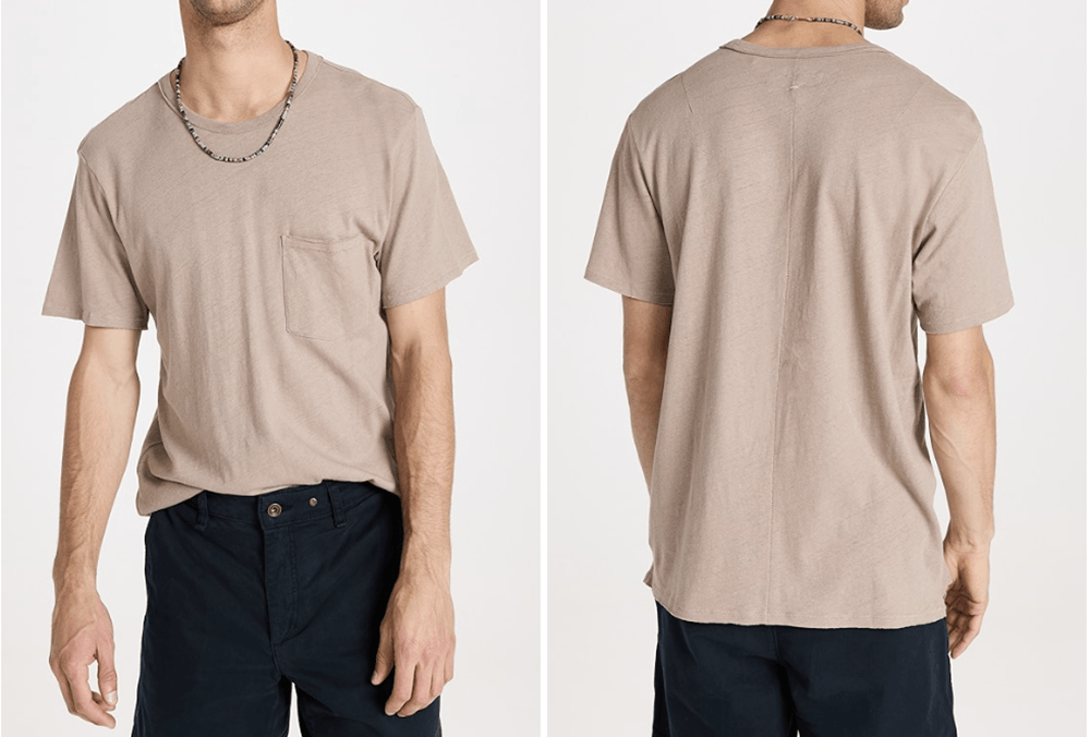 Rag & Bone Rag & Bone New York Miles Pocket Tee Greige ( XL ) Size US XL / EU 56 / 4 - 3 Thumbnail