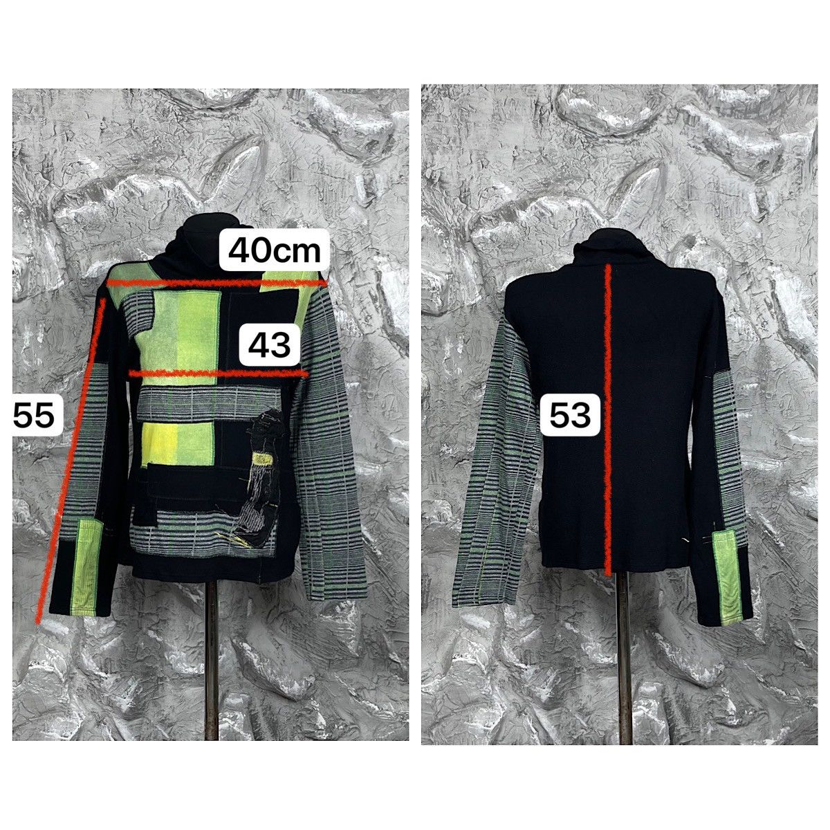 Japanese Brand ADV Y2K Patchwork Sweater Y2K Watanabe Yohji Yamamoto Style Size US M / EU 48-50 / 2 - 10 Thumbnail