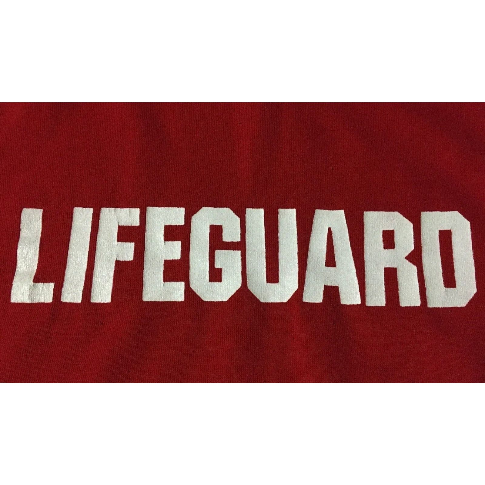 Vtg Russell Lifeguard Hoodie Shirt M L Red USA 80s 90s Vintage Boxy Athletic Pullover Men TracK Surf Grunge Spring Style