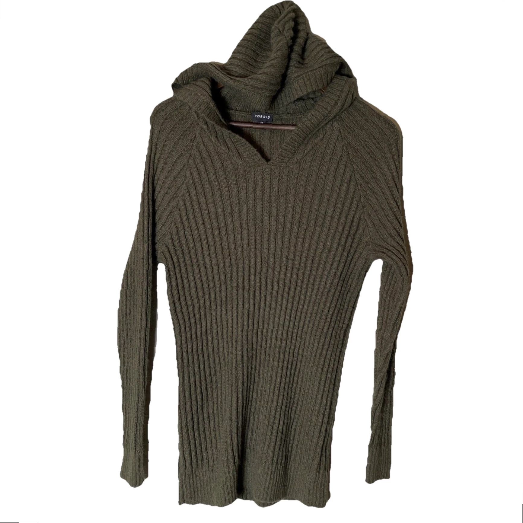 Torrid Torrid Sweater Womens L Hoodie Long Sleeve Green Knit Pullover Casual Leather? Size L / US 10 / IT 46 - 3 Thumbnail