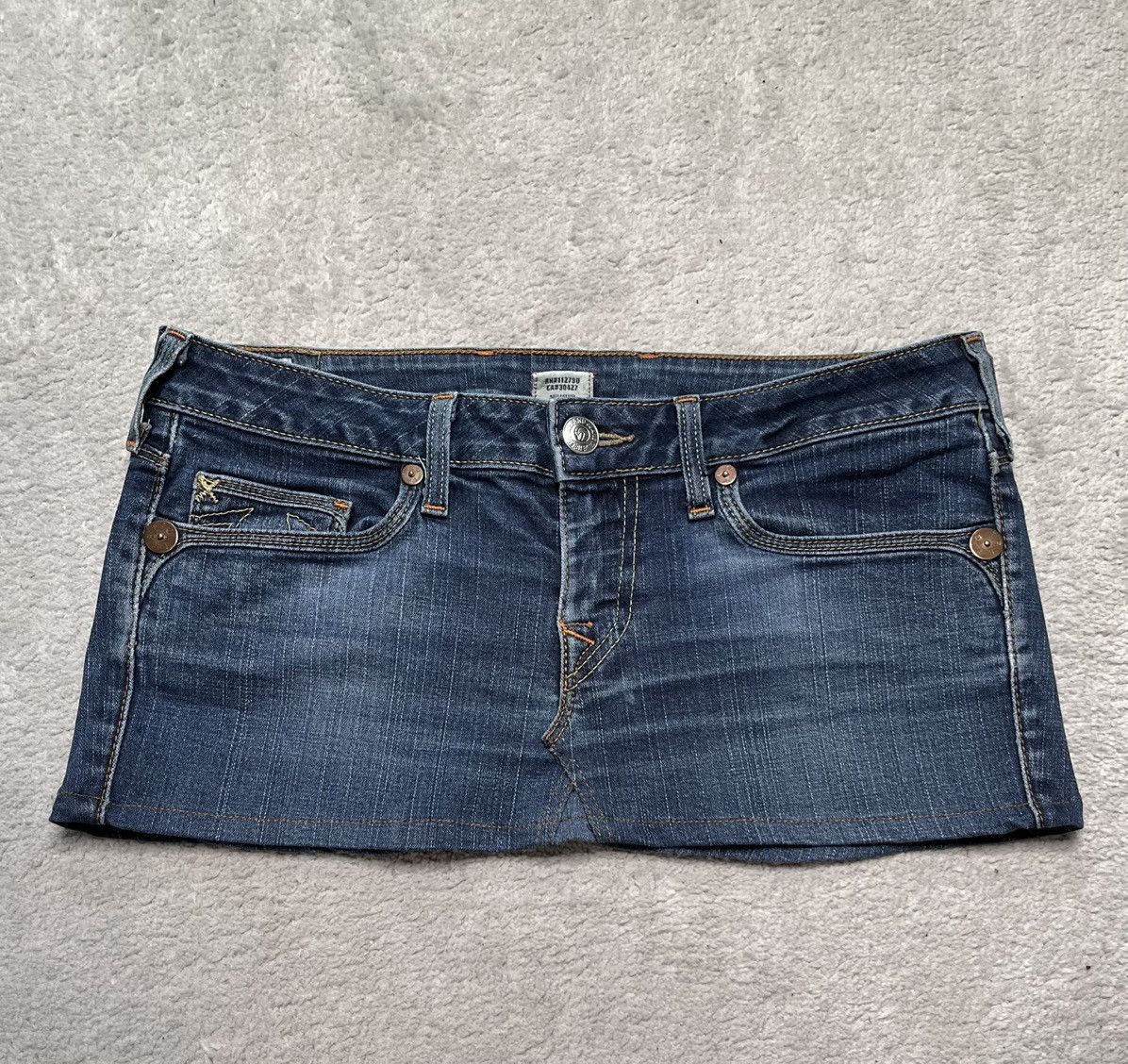 True Religion Vintage Blue Mini Denim Skirt Basic True Religion Low Rise Size 31" - 5 Thumbnail