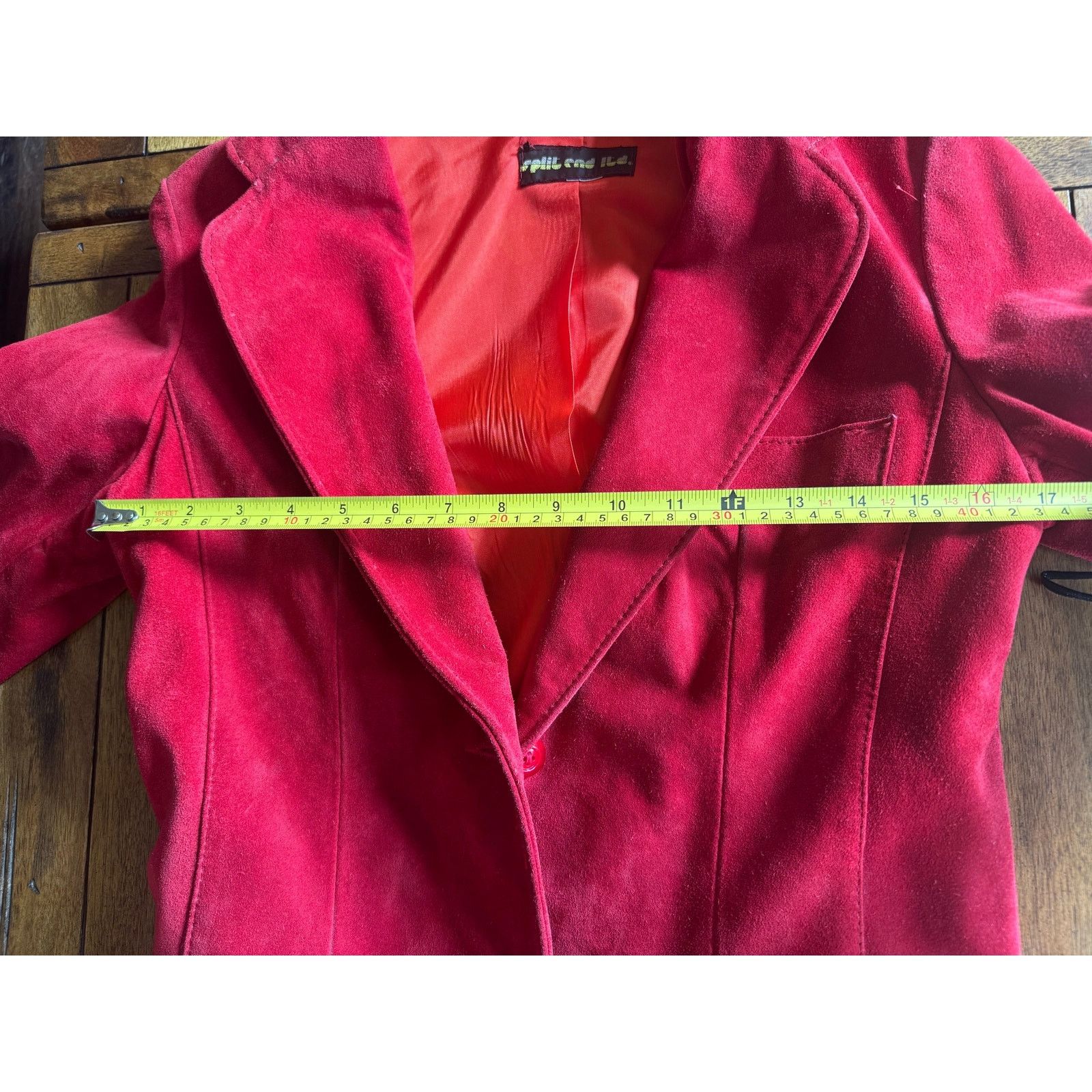 Other Vintage Split End Ltd Red Suede Blazer Jacket Size 14 Size XL / US 12-14 / IT 48-50 - 8 Thumbnail
