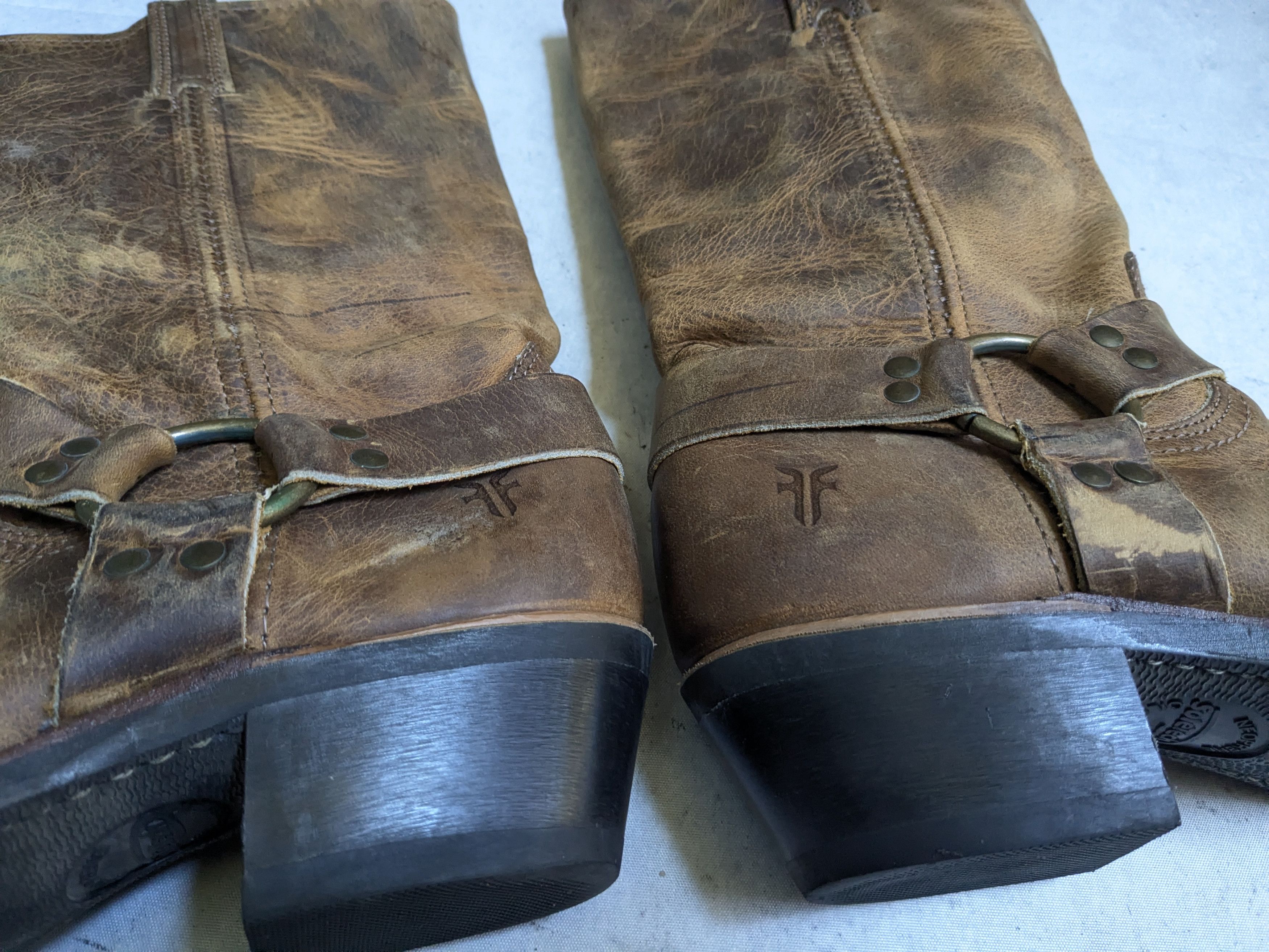 Frye Frye Harness Boots Brown 8 Leather USA Strap Buckle Size US 8 / EU 41 - 6 Thumbnail
