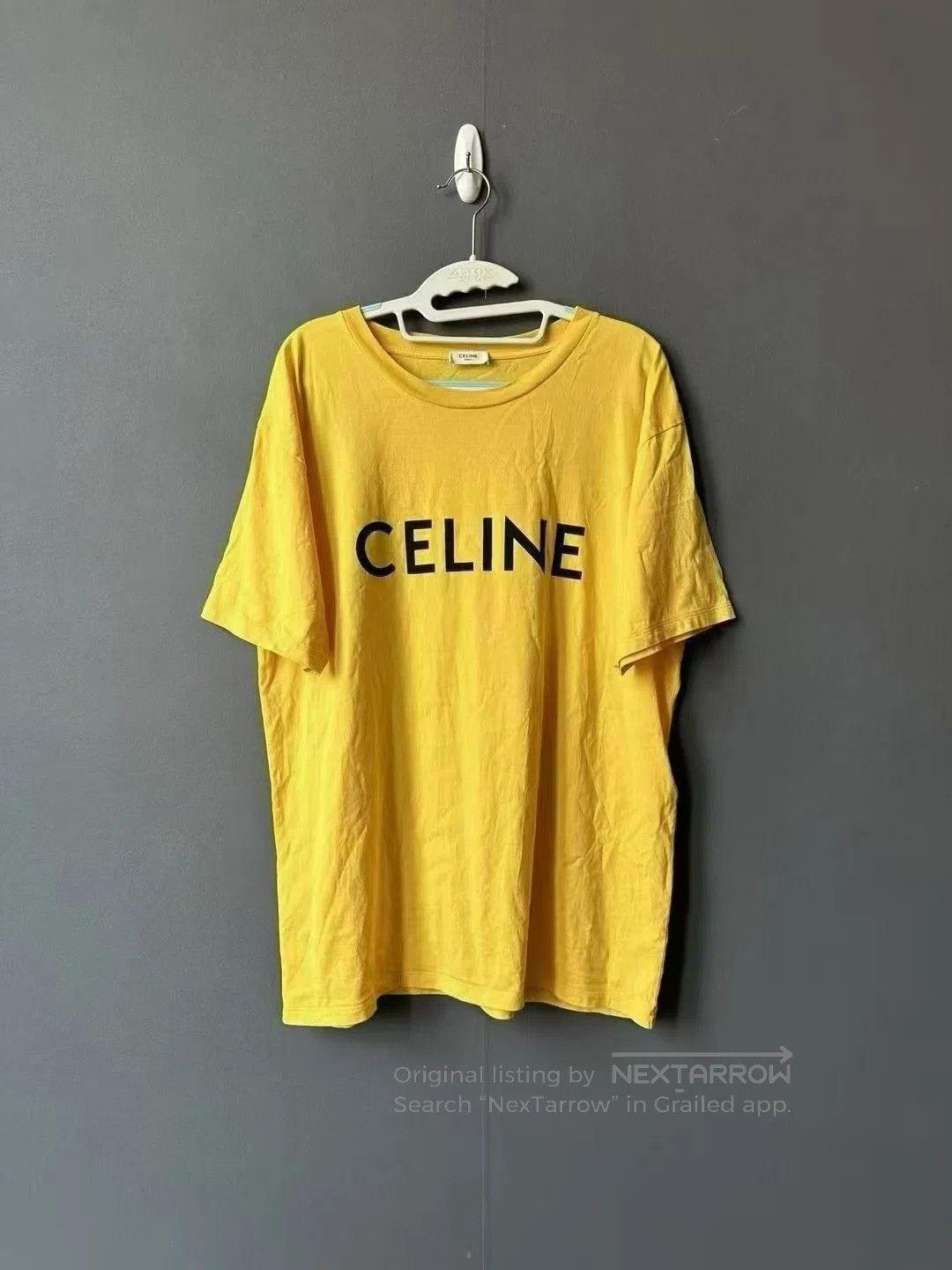 Celine CELINE Yellow Logo Short Sleeve| Size US M / EU 48-50 / 2 - 1 Thumbnail