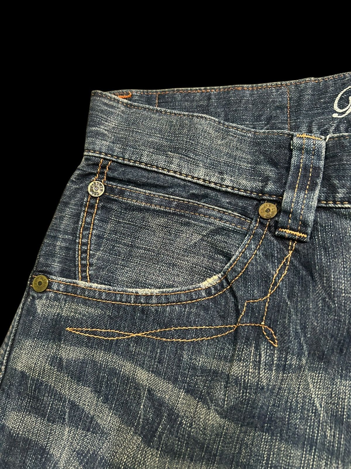Japanese Brand × Kapital × Vintage EDWIN Blue Trip 503 Rare Design Denim ☠️☠️ Size US 36 / EU 52 - 5 Thumbnail