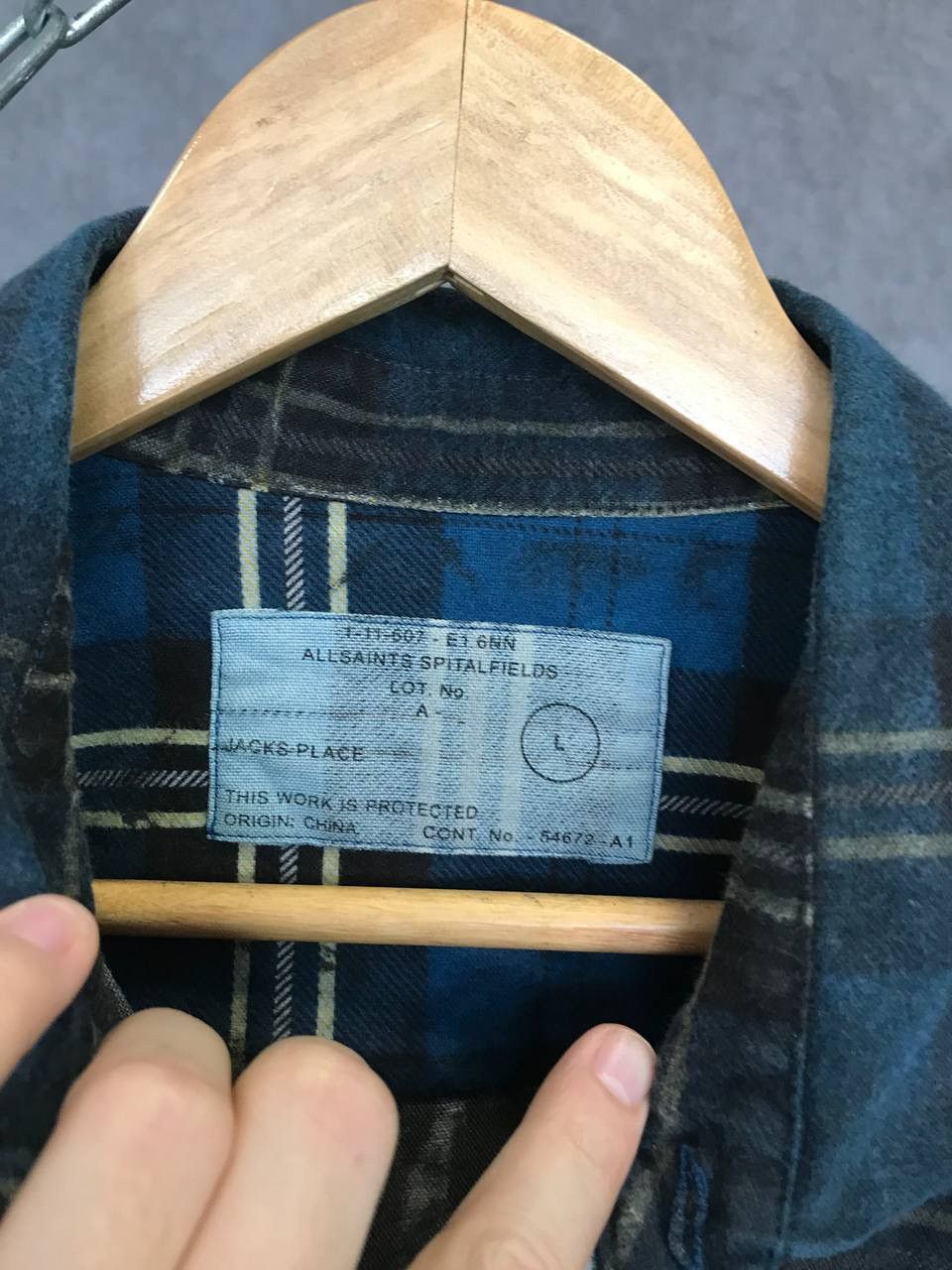 Allsaints Allsaints vintage luxury designer flannel shirt Size US L / EU 52-54 / 3 - 4 Thumbnail