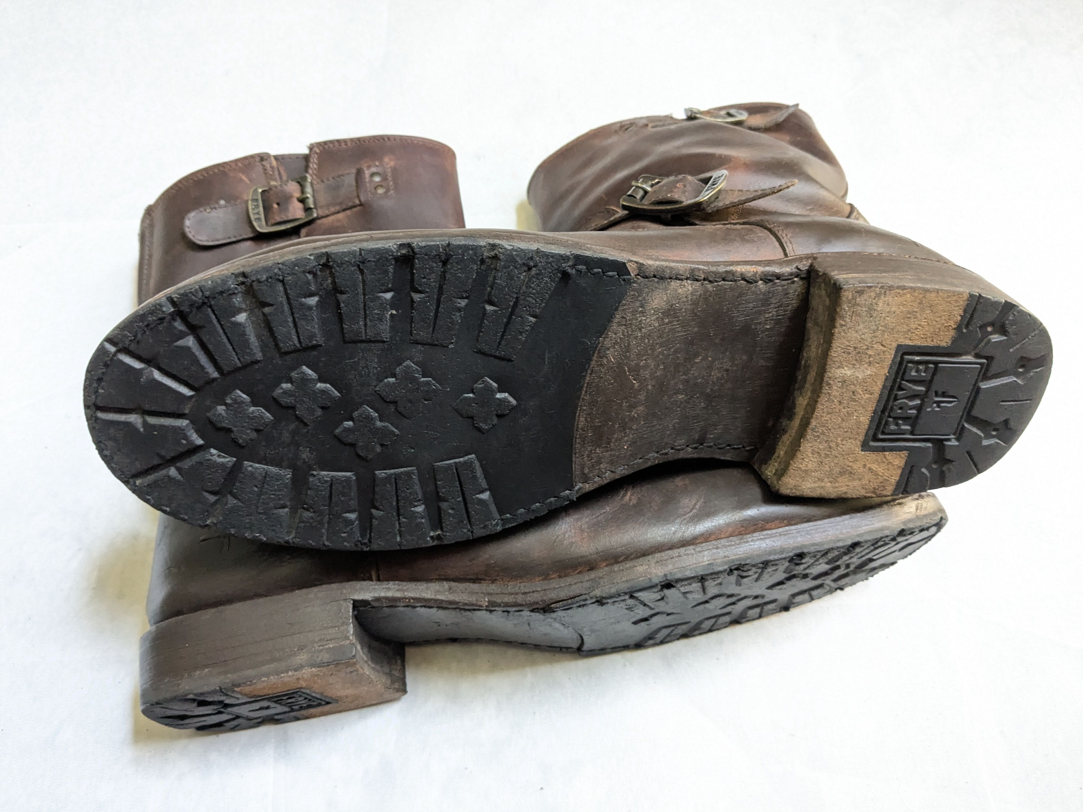 Frye Frye Engineer Boots Brown 13 D Leather Buckle Strap Size US 13 / EU 46 - 14 Thumbnail