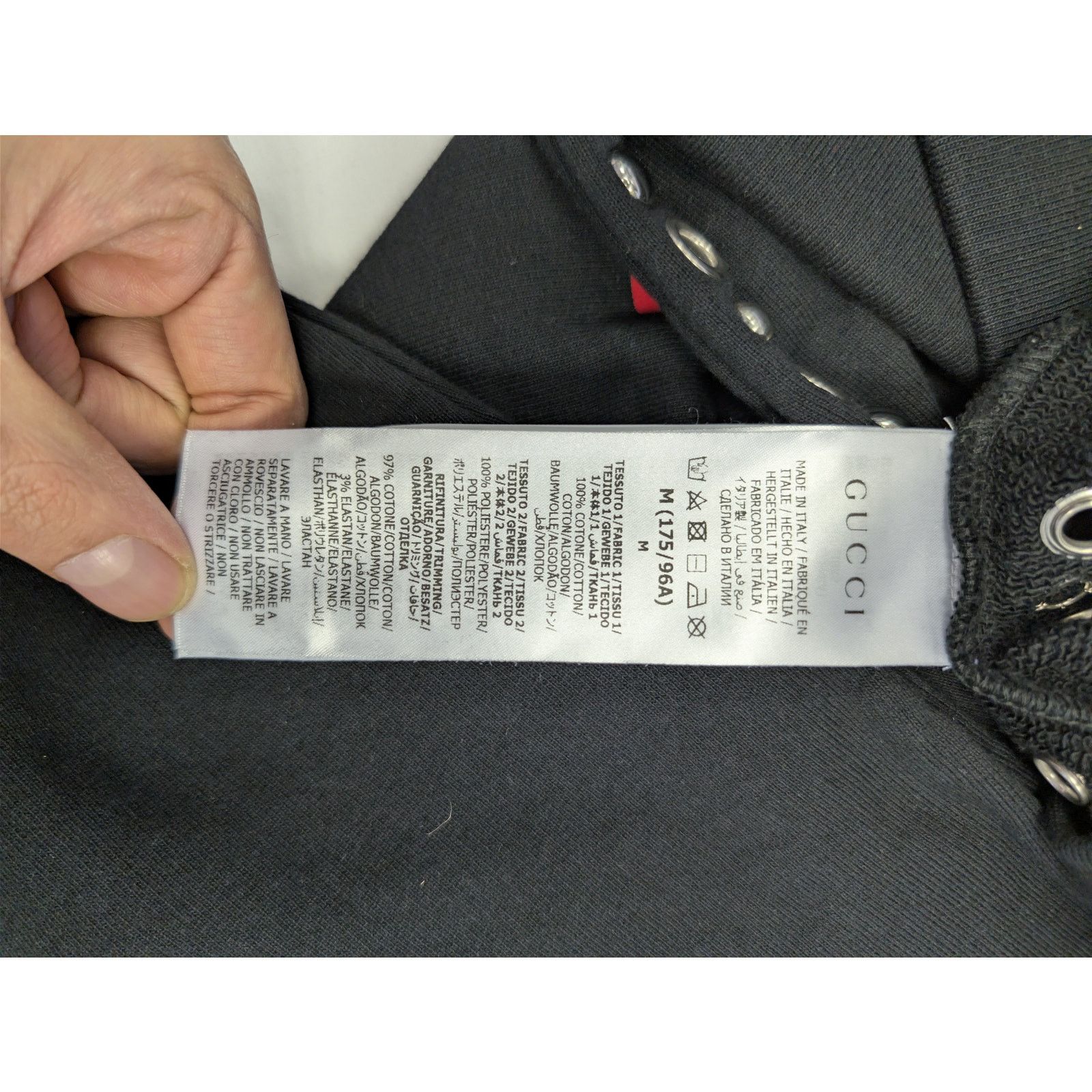 Gucci o1rshd1 Light Felted Cotton Jersey Crewneck Sweatshirt Black Size US M / EU 48-50 / 2 - 15 Thumbnail