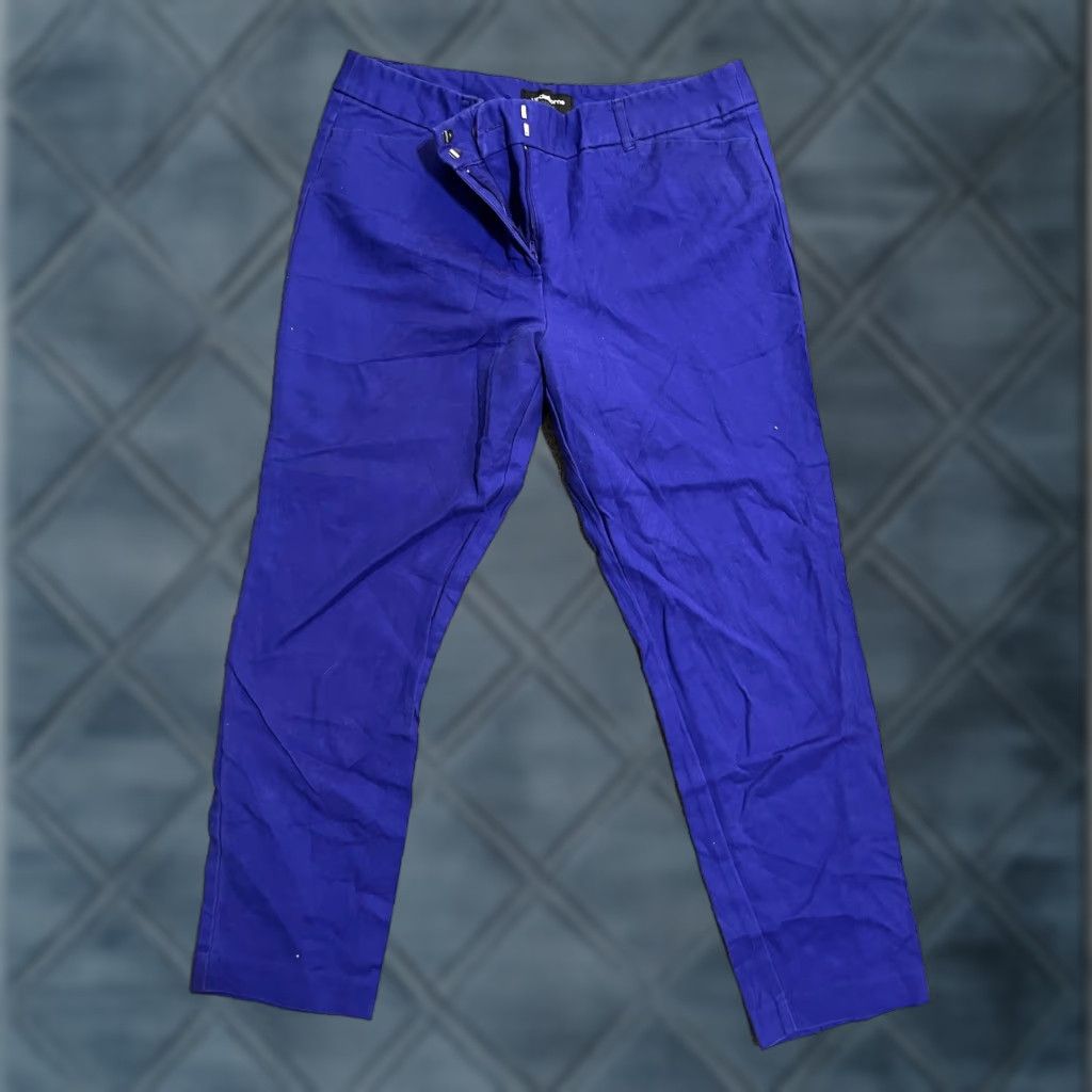 Liz Claiborne Liz Claiborne Womens Career Classic Pants Straight Blue 10 Slim Stretch Twill Tailored Flat Front 26in Inseam Mens Ladies Girls Womens Size 32" / US 10 / IT 46 - 1 Thumbnail