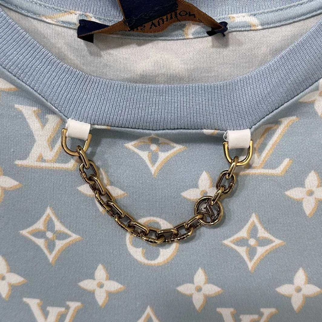 Louis Vuitton LV blue all-over chain print dress S Size S / US 4 / IT 40 - 5 Thumbnail